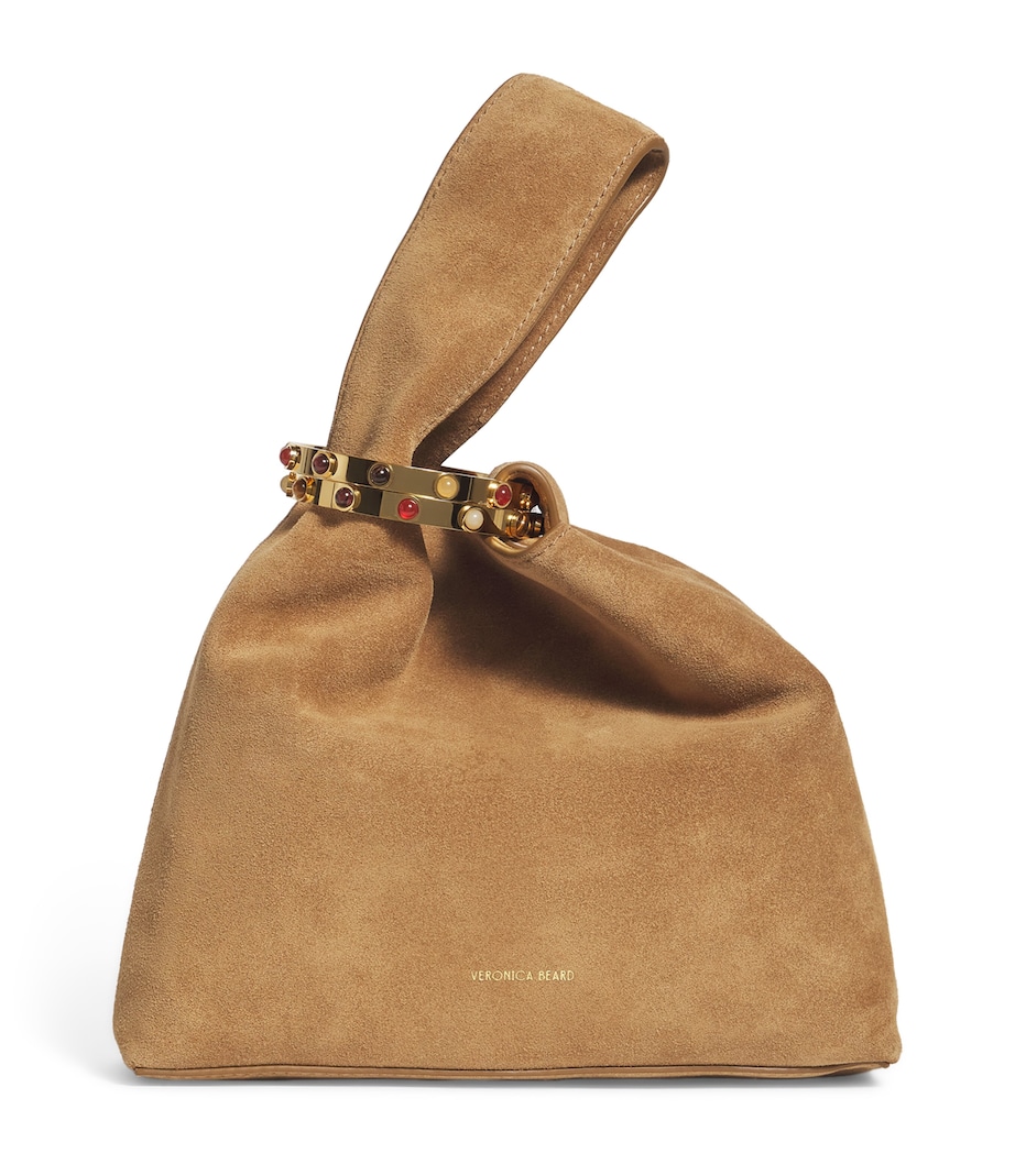 Suede Embellished Swing Clutch Bag ACORN Image 1
