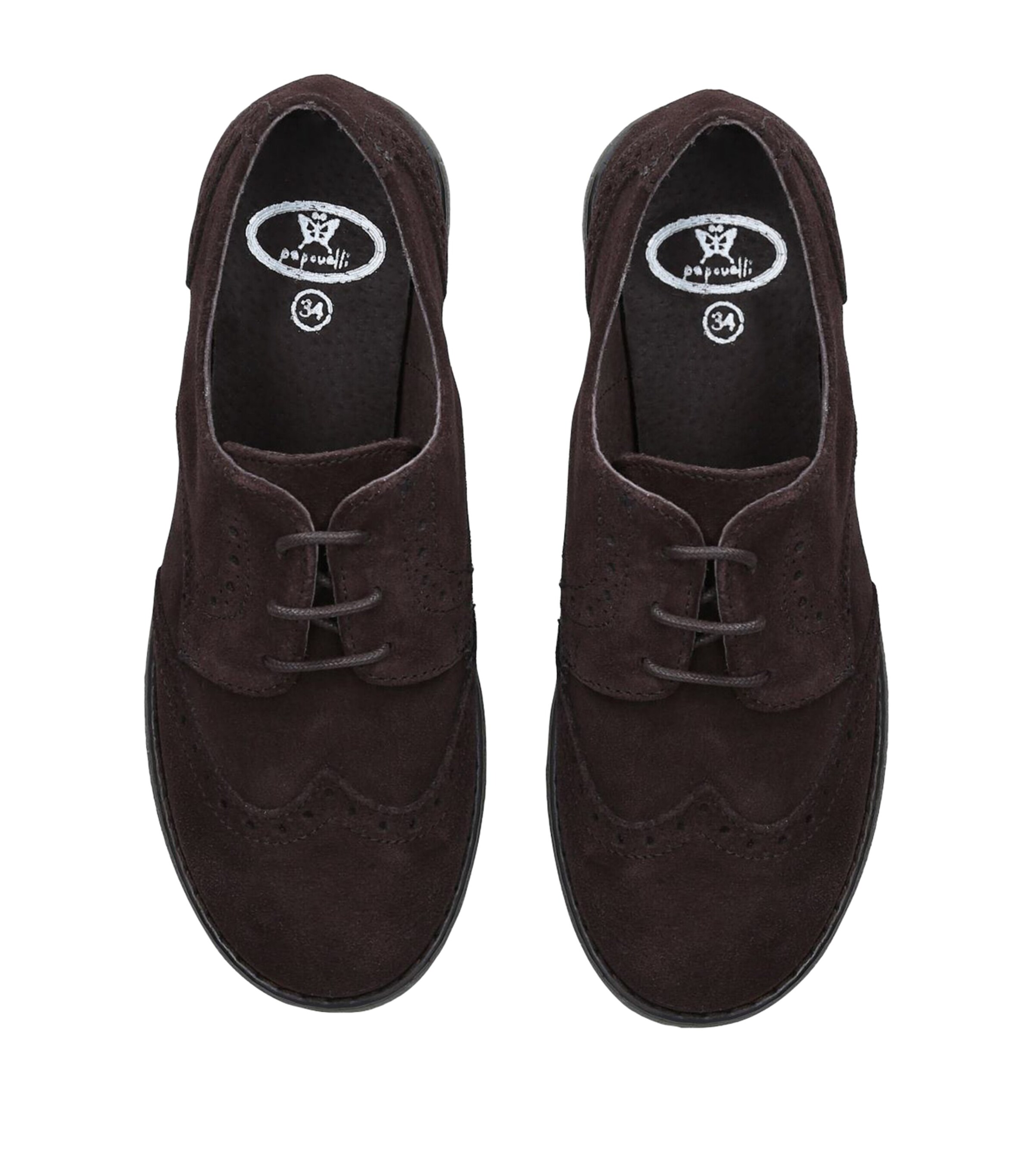 papouelli Suede Arthur Brogues Dark Brown Image 4
