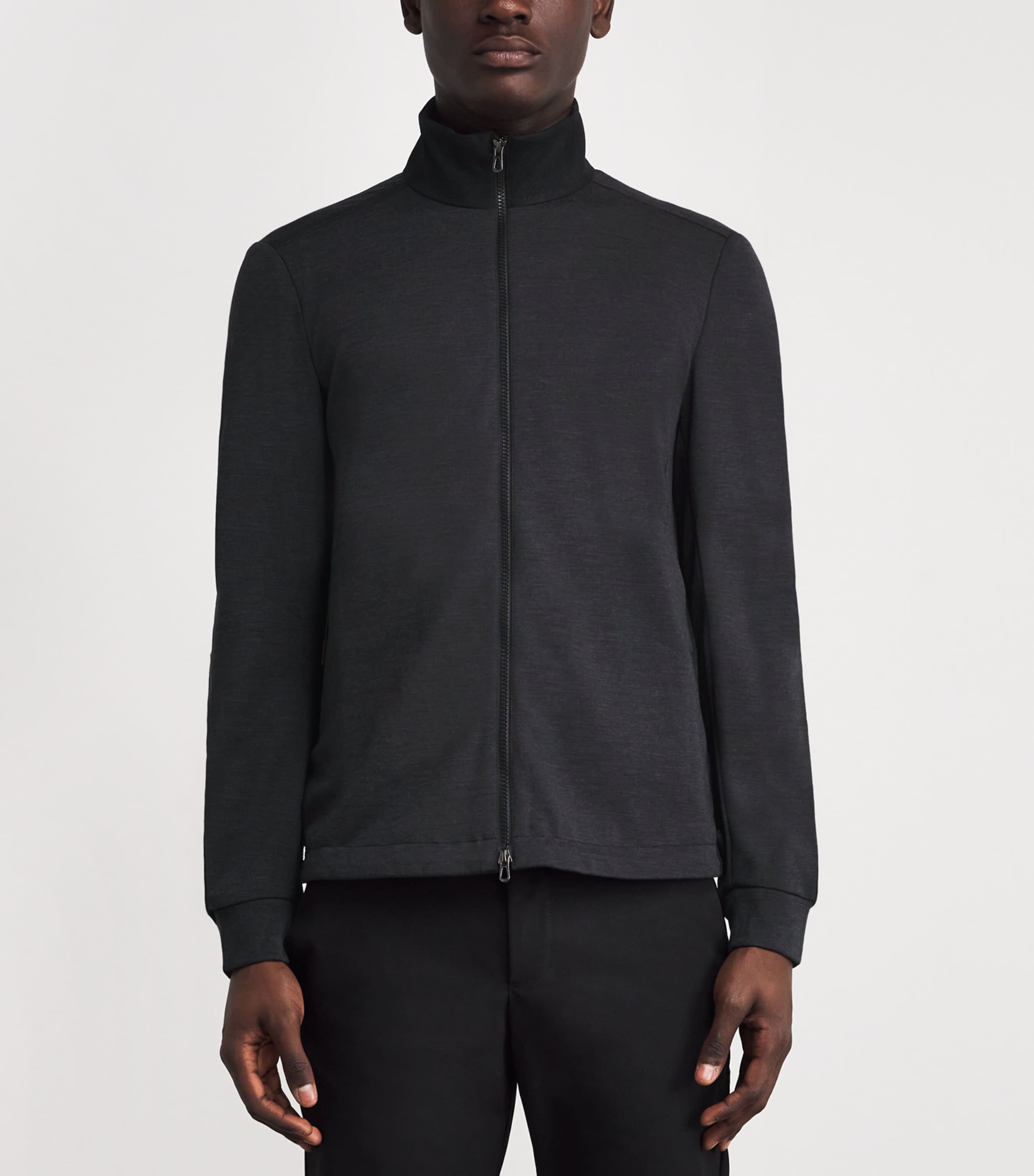 Wool-Blend Explorer Zip-Up Sweatshirt N64 DARK GREY Image 3