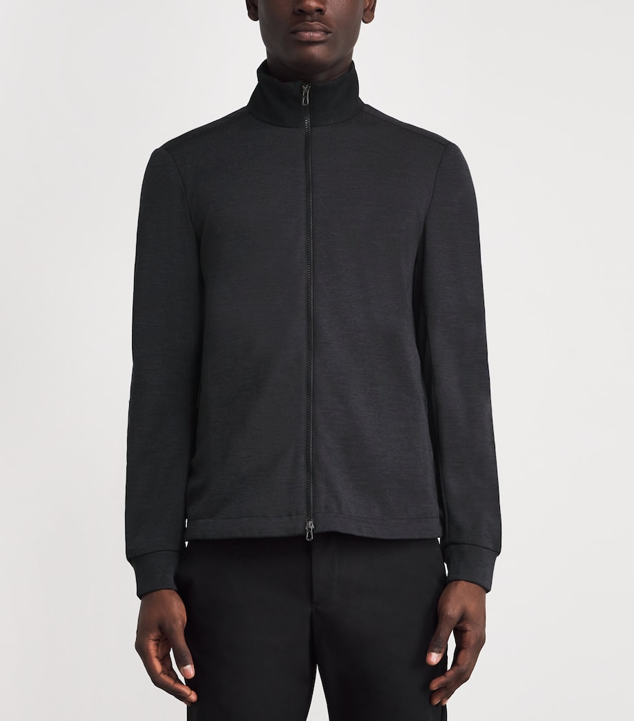 Wool-Blend Explorer Zip-Up Sweatshirt N64 DARK GREY Image 3