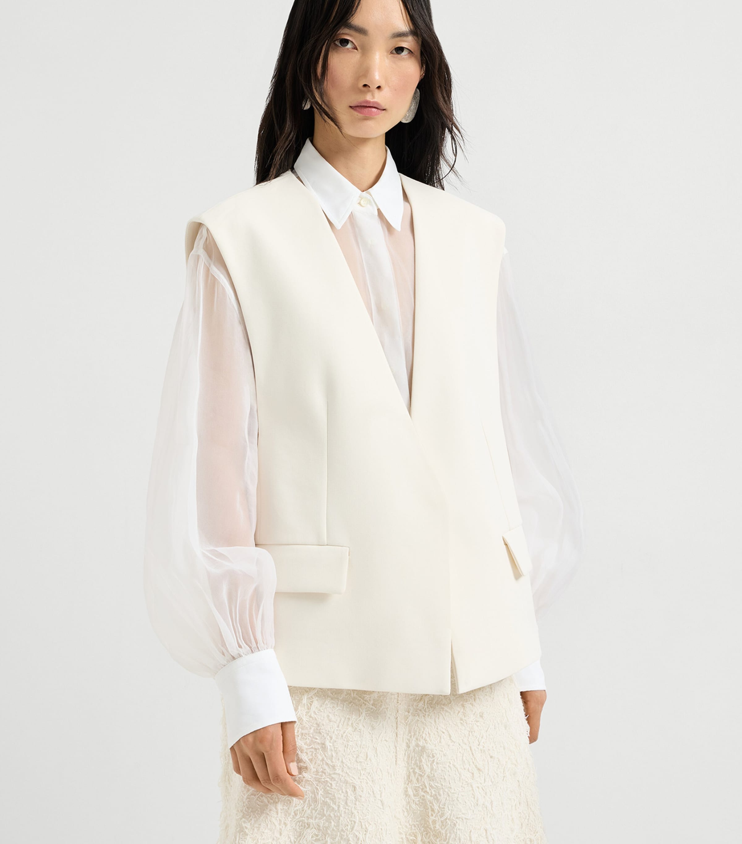Brunello Cucinelli Womens Cotton Crepe Vest Image 3