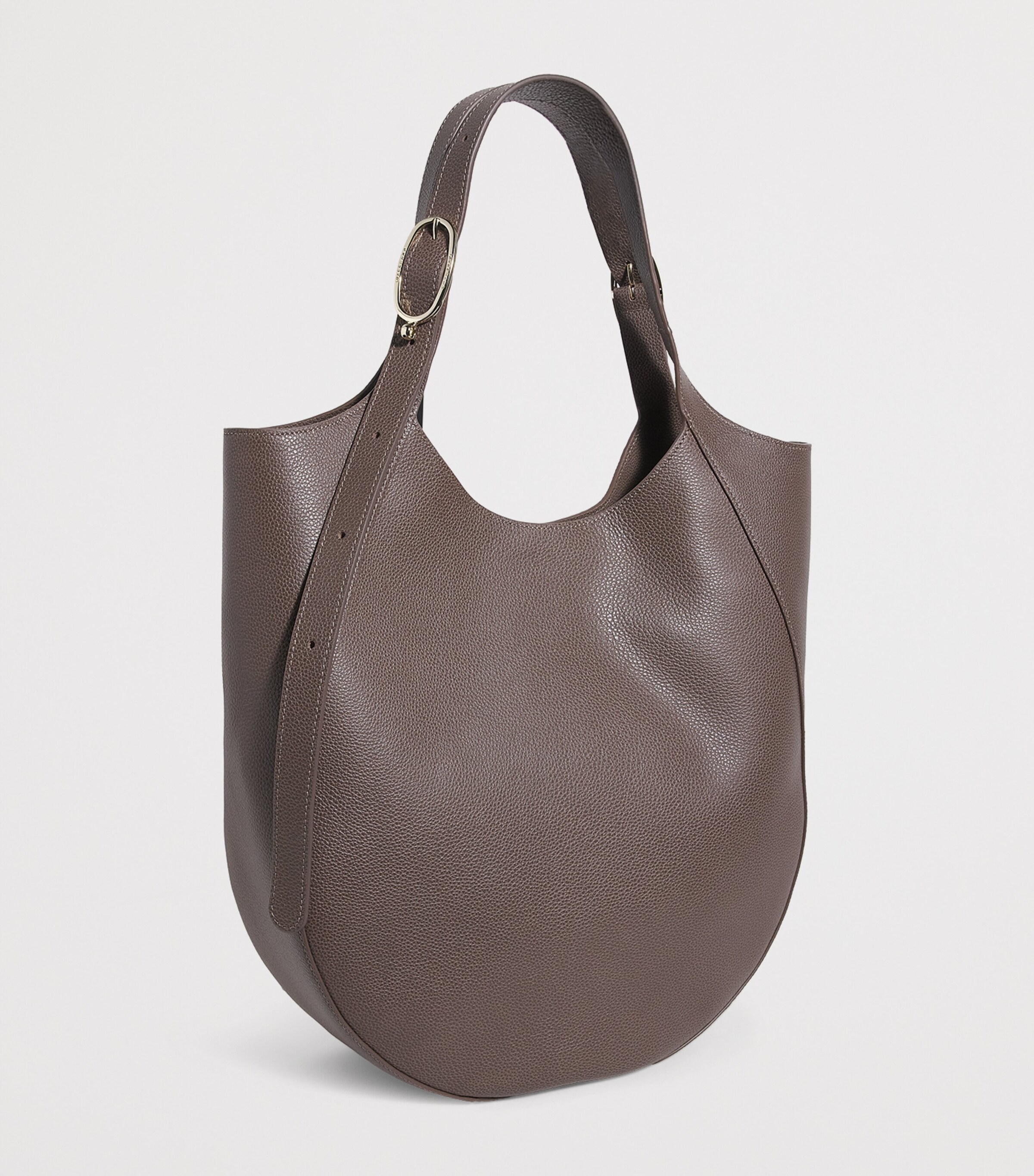 Longchamp Extra Large Leather Le Foulonné Top-Handle Bag Taupe Image 3