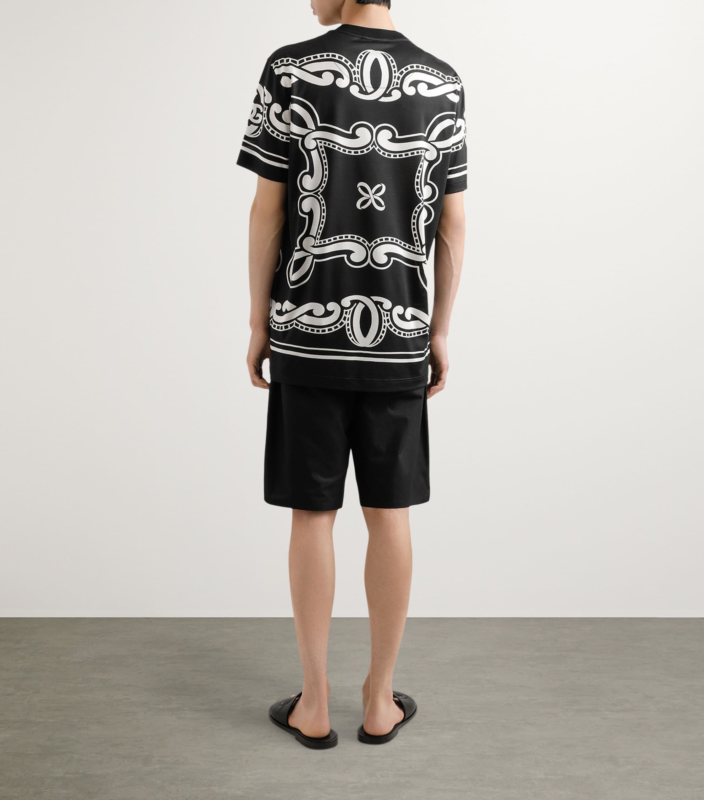 Silk Logo Print T-Shirt HN9RA-BANDANA NERO Image 5