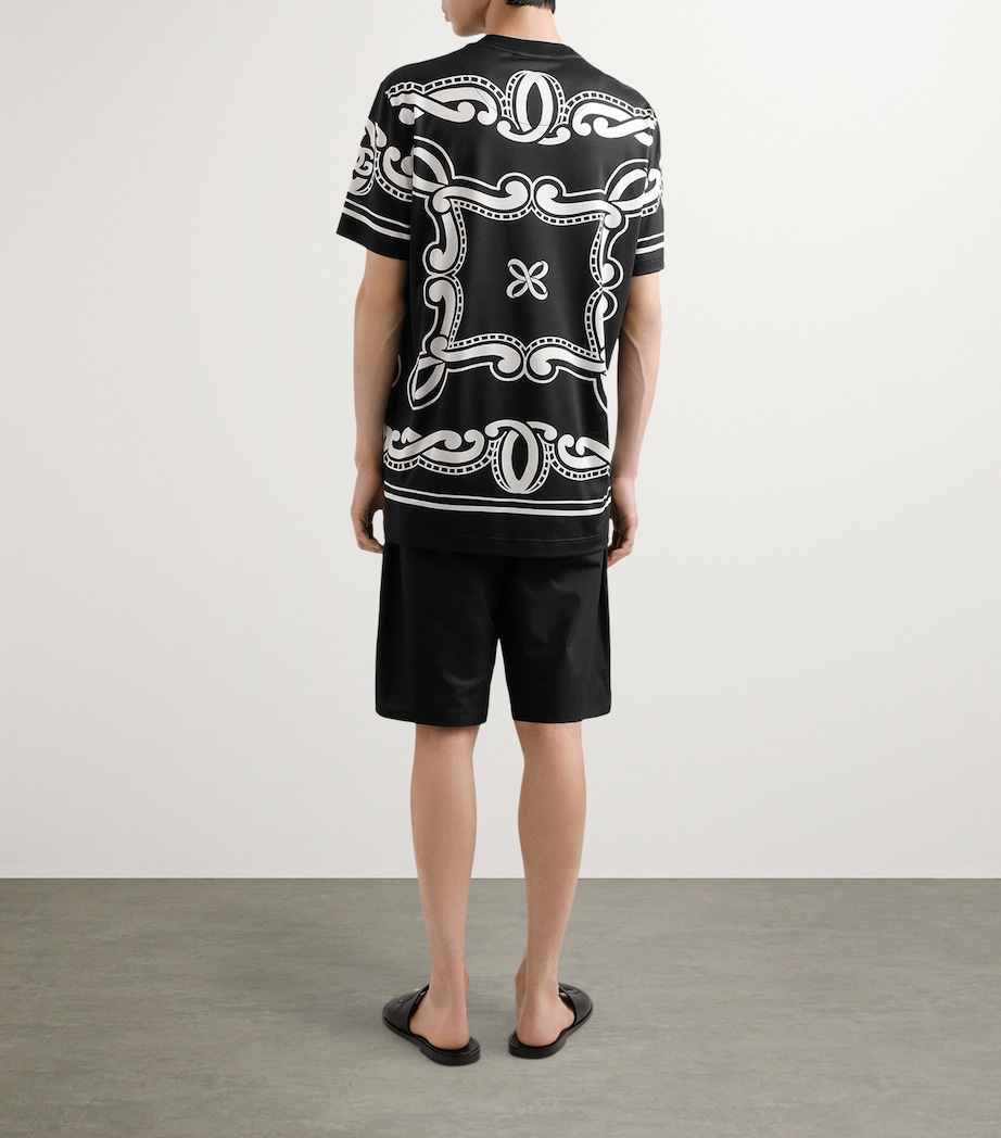 Silk Logo Print T-Shirt HN9RA-BANDANA NERO Image 5