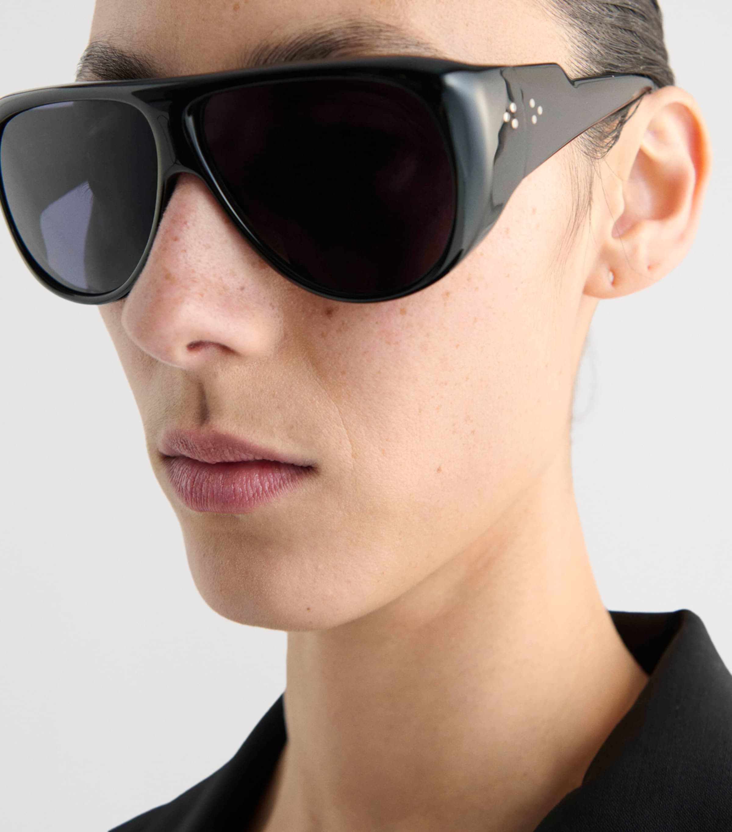 Acetate Gambia Sunglasses BLACK/BLACK LENS Image 5