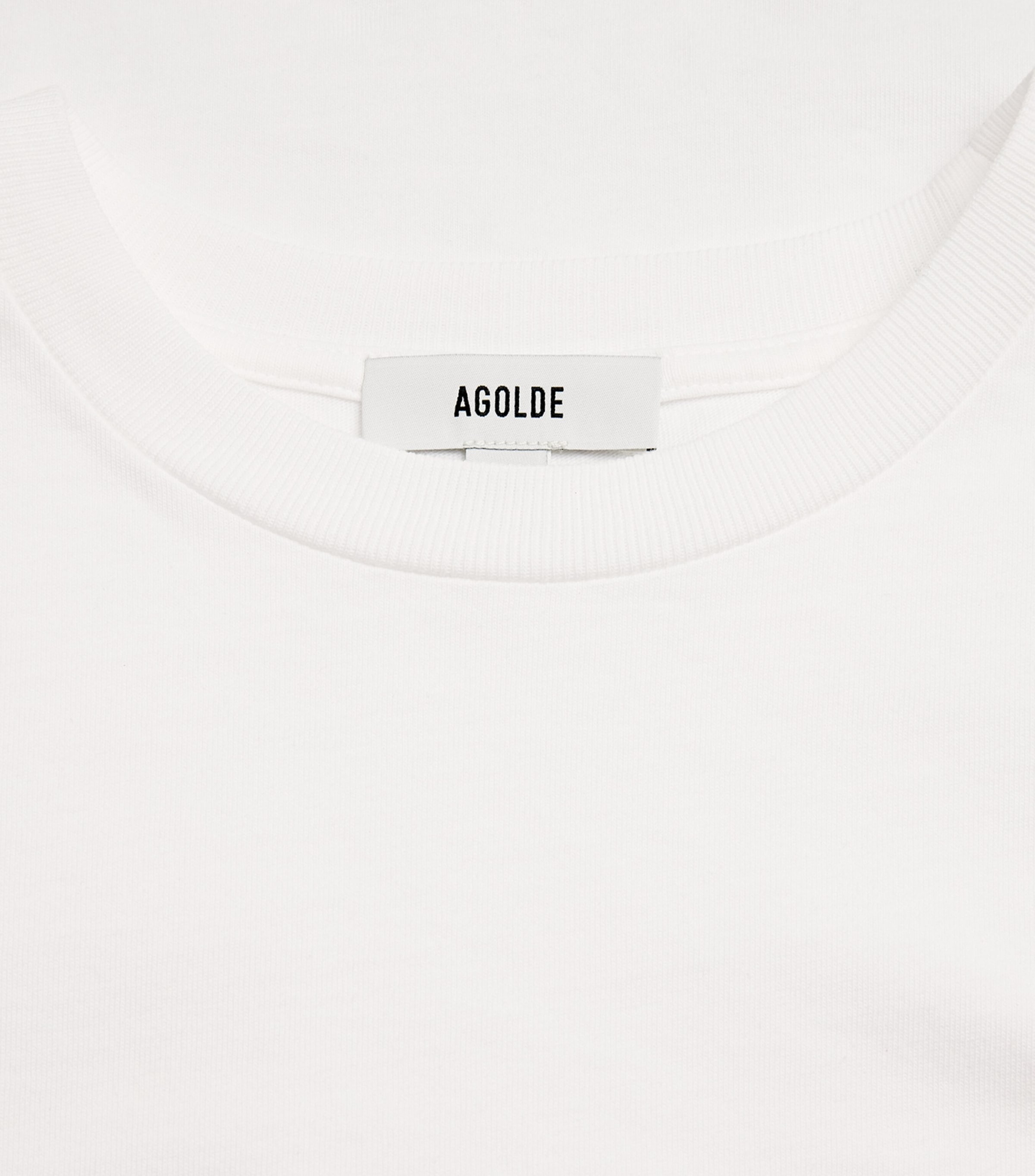 AGOLDE Womens Cotton Corrine Asymmetric T-Shirt White Image 6