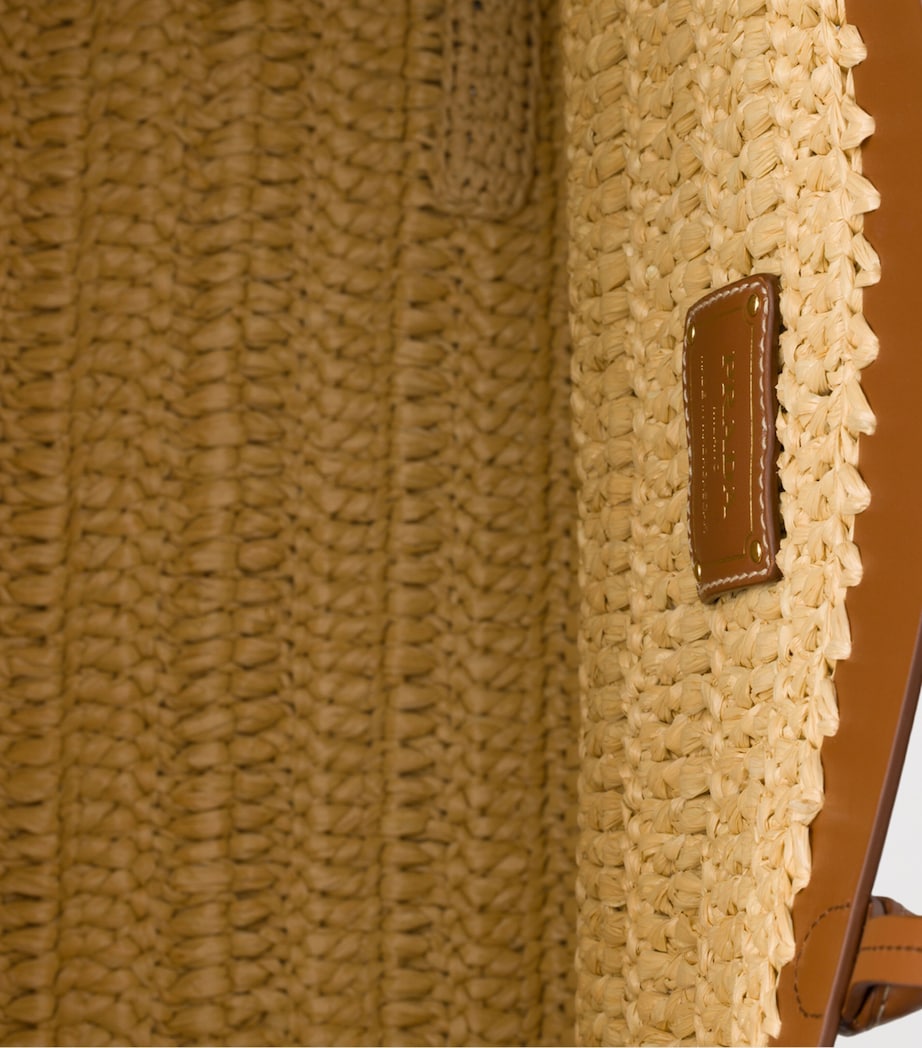 Prada Medium Crochet-Leather Tote Bag Neutral Image 4