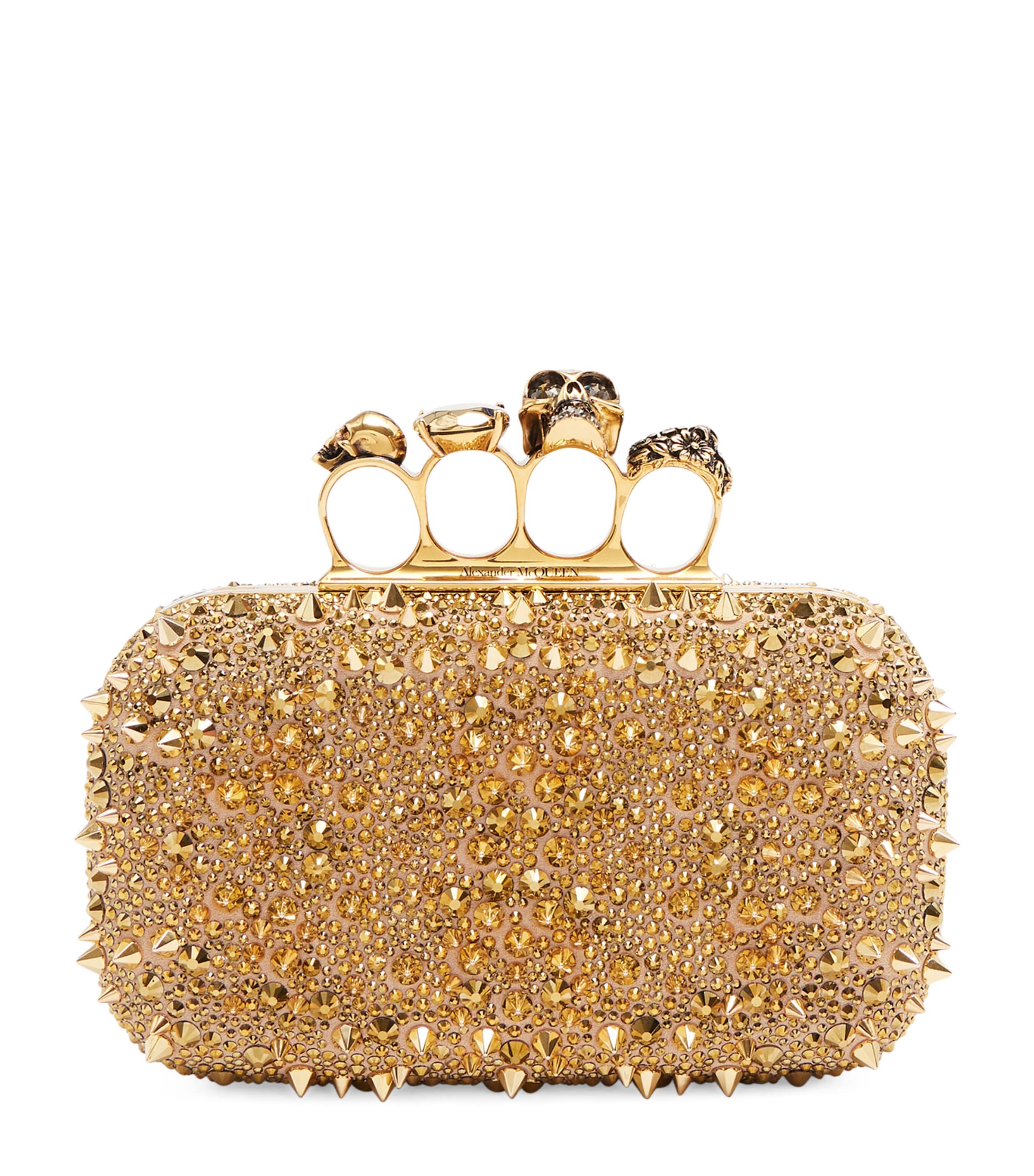 ALEXANDER MCQUEEN EMBELLISHED FOUR-RING CLUTCH BAG