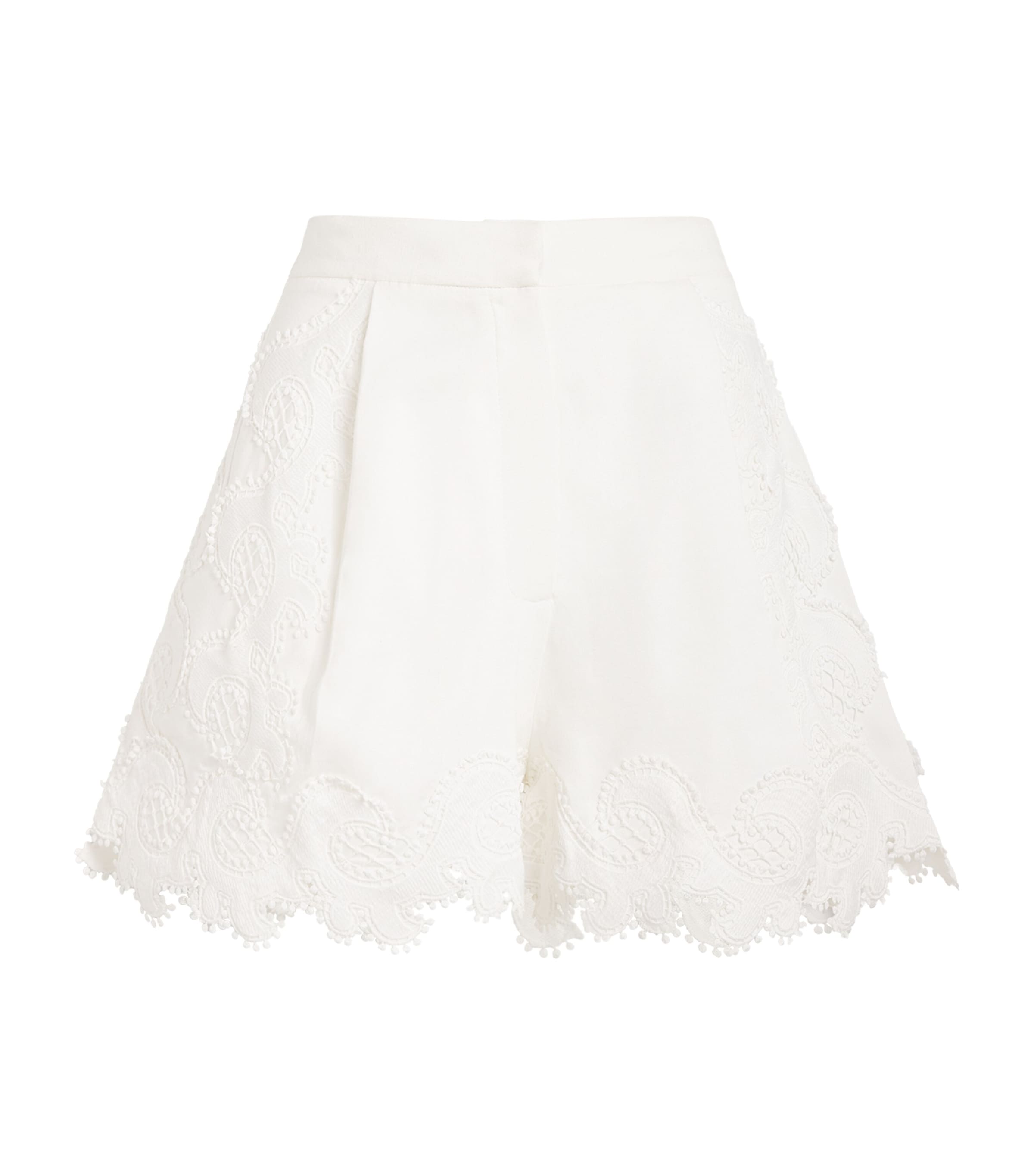 Maje Lace Tailored Shorts In White