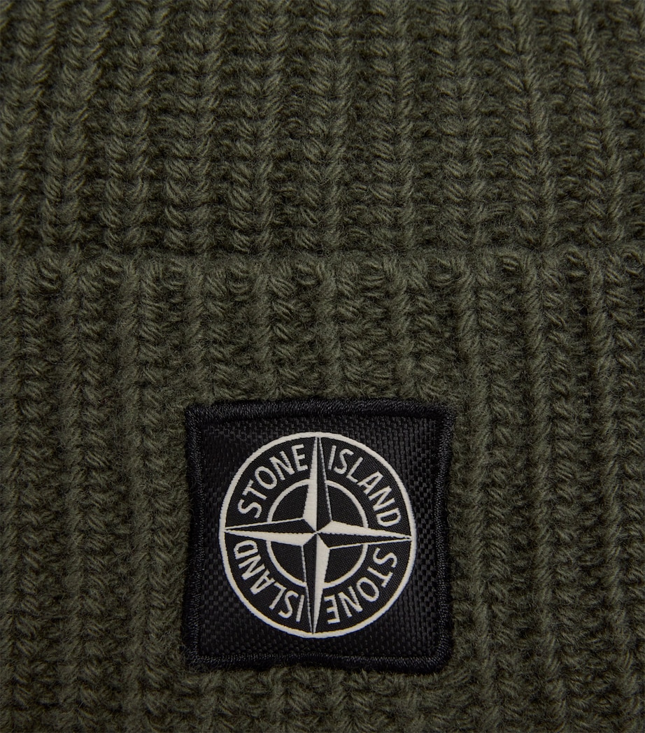 Virgin Wool Ribbed Beanie V0054 Image 3