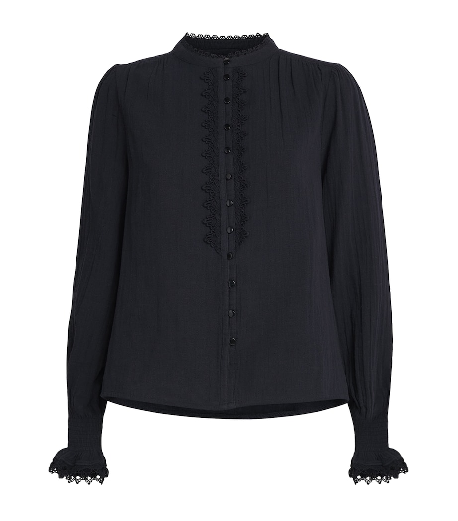 Cotton Embroidered Blouse NAVY Image 1