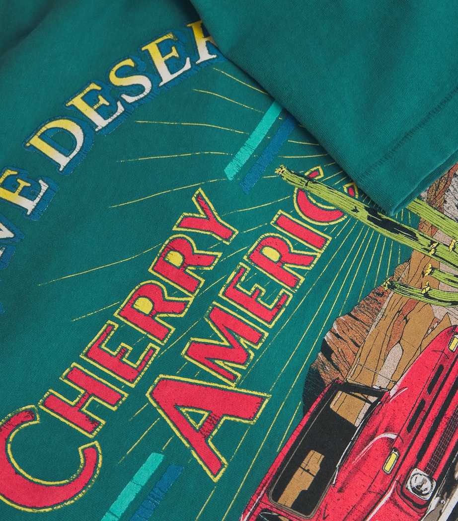 Cotton Mojave Desert Print T-Shirt TEAL Image 5