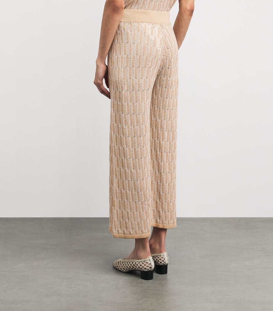 Lafayette 148 Womens Cotton Lace-Knit Wide-Leg Trousers Natum Natural Multi Image 5