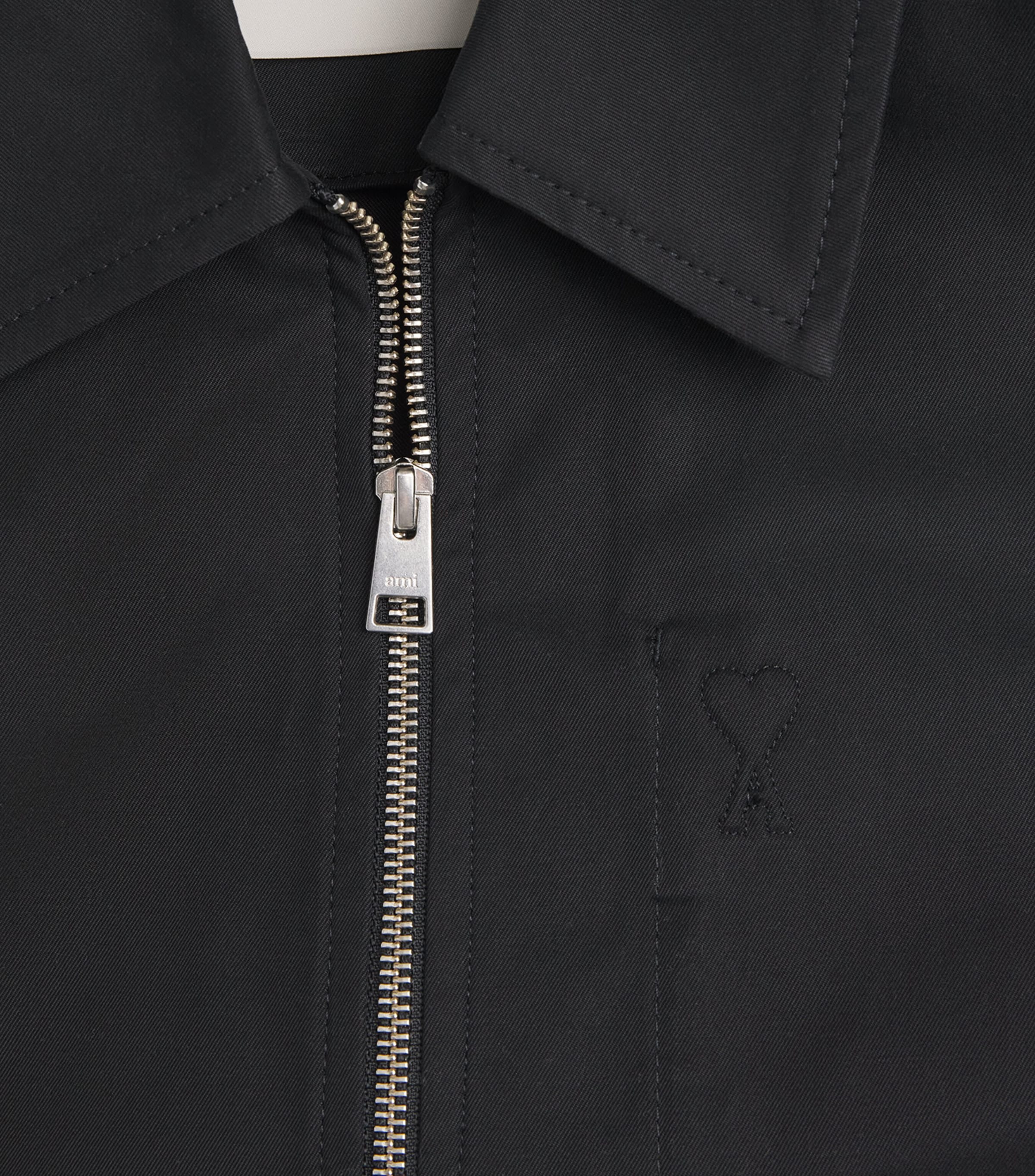 Cotton Zip-Up Jacket 001 NOIR Image 5