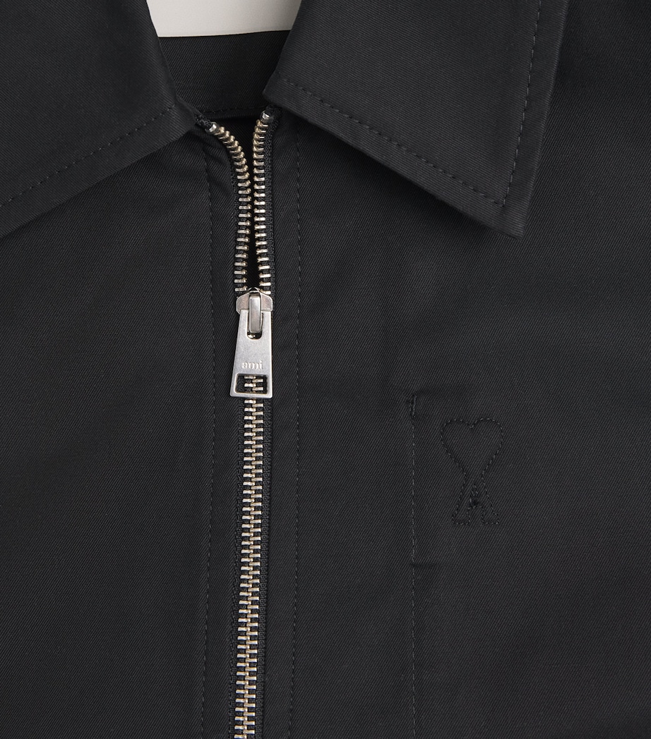Cotton Zip-Up Jacket 001 NOIR Image 5