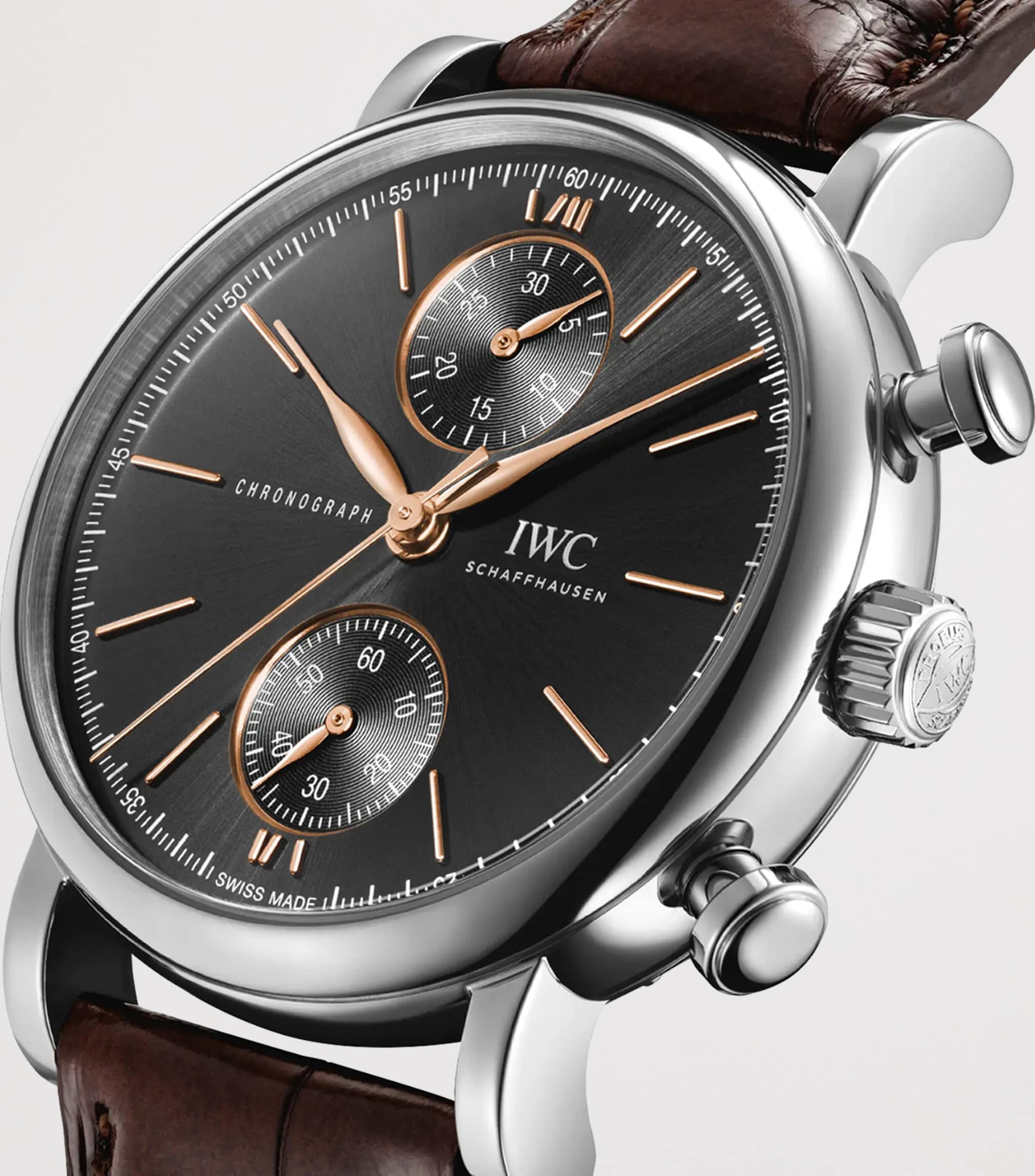 Stainless Steel Portofino Chronograph Watch 39mm BLACK Image 3