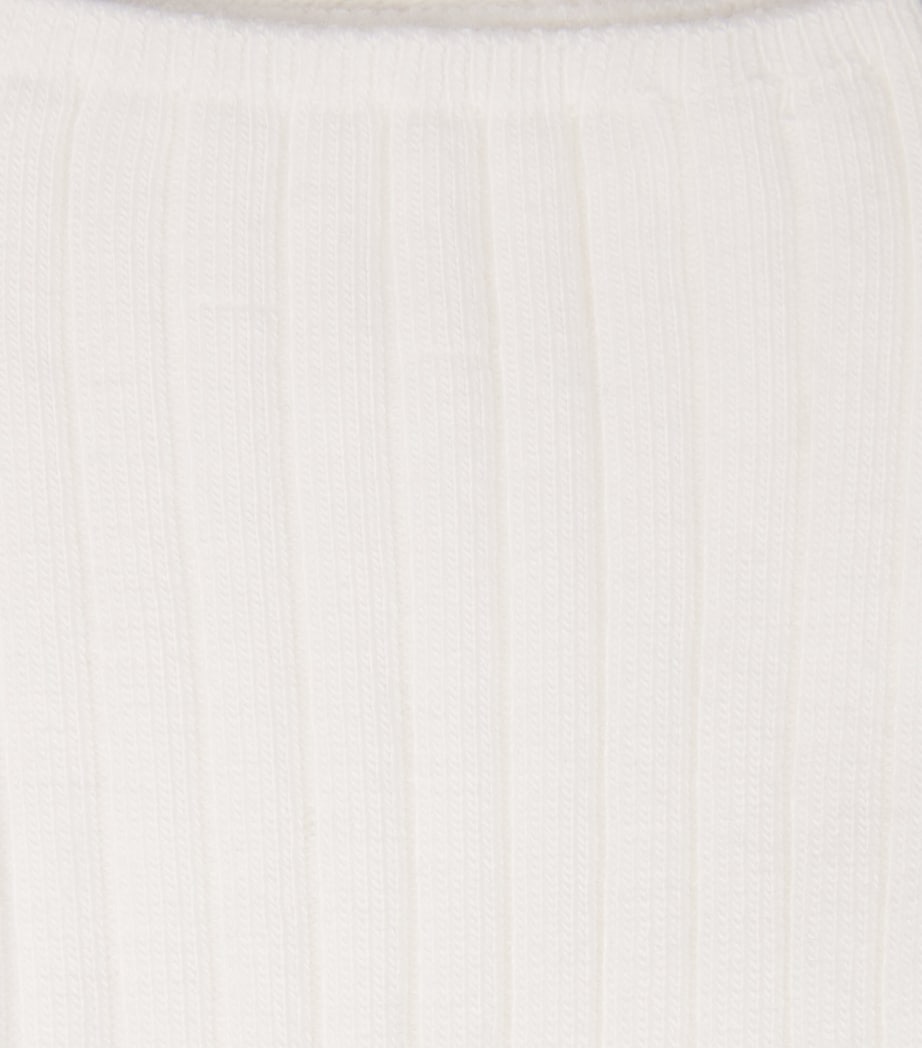 Falke Womens Stretch-Cotton Ribbed Socks White Image 2