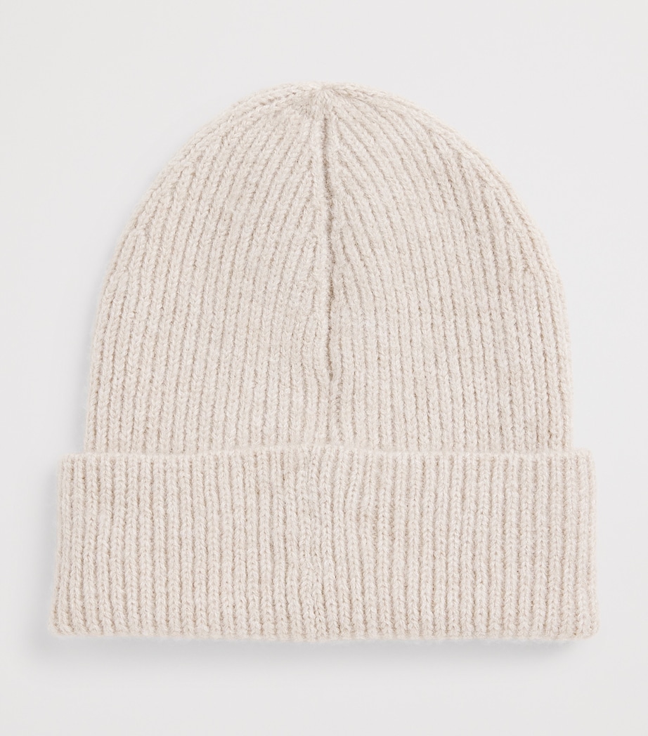 Rib-Knit Label Beanie HNT-NATURAL HEATHER Image 2