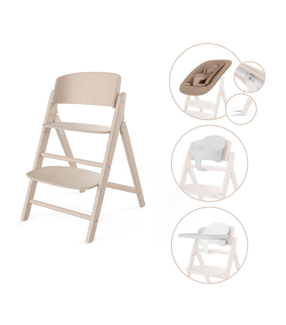 Click & Fold 4-in-1 High Chair Set ALL NAUTURAL/LIGHT Image 2