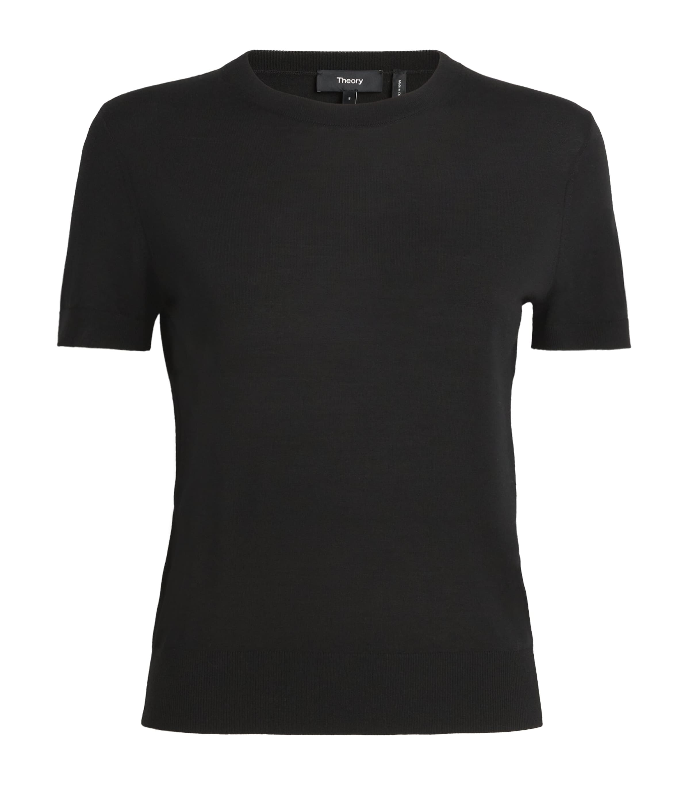 Theory Womens Regal Wool Sweater T-Shirt Black Image 1