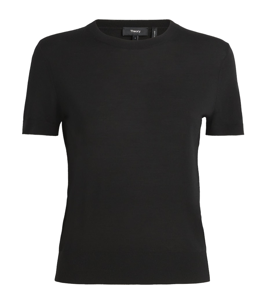 Theory Womens Regal Wool Sweater T-Shirt Black Image 1