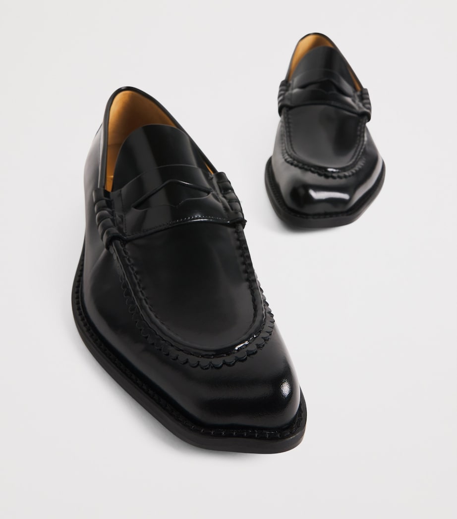 Patent Leather Coin Loafers N401 BLACK Image 7