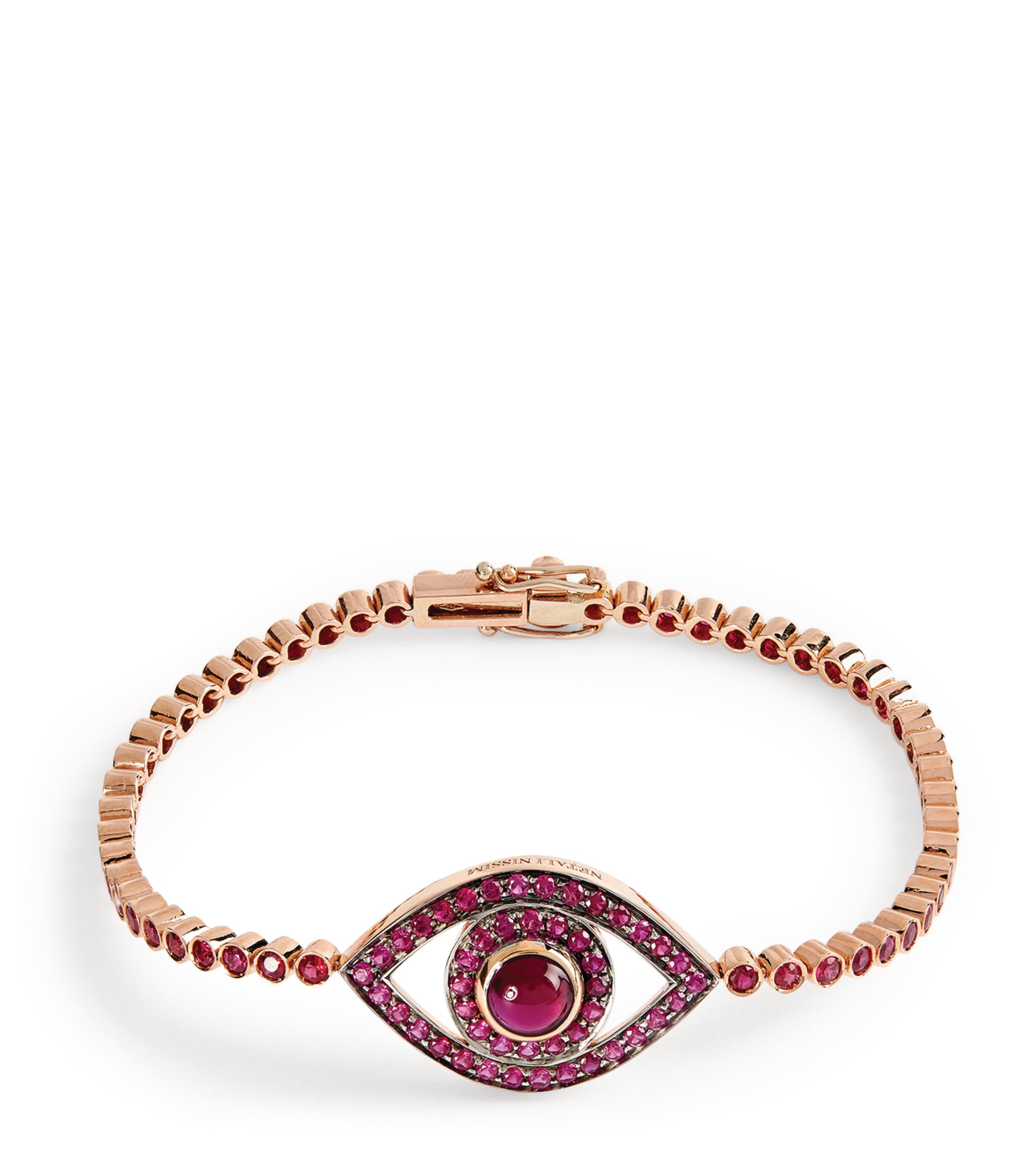 Netali Nissim Rose Gold, Ruby And Quartz Protected Bracelet In Rose Gold