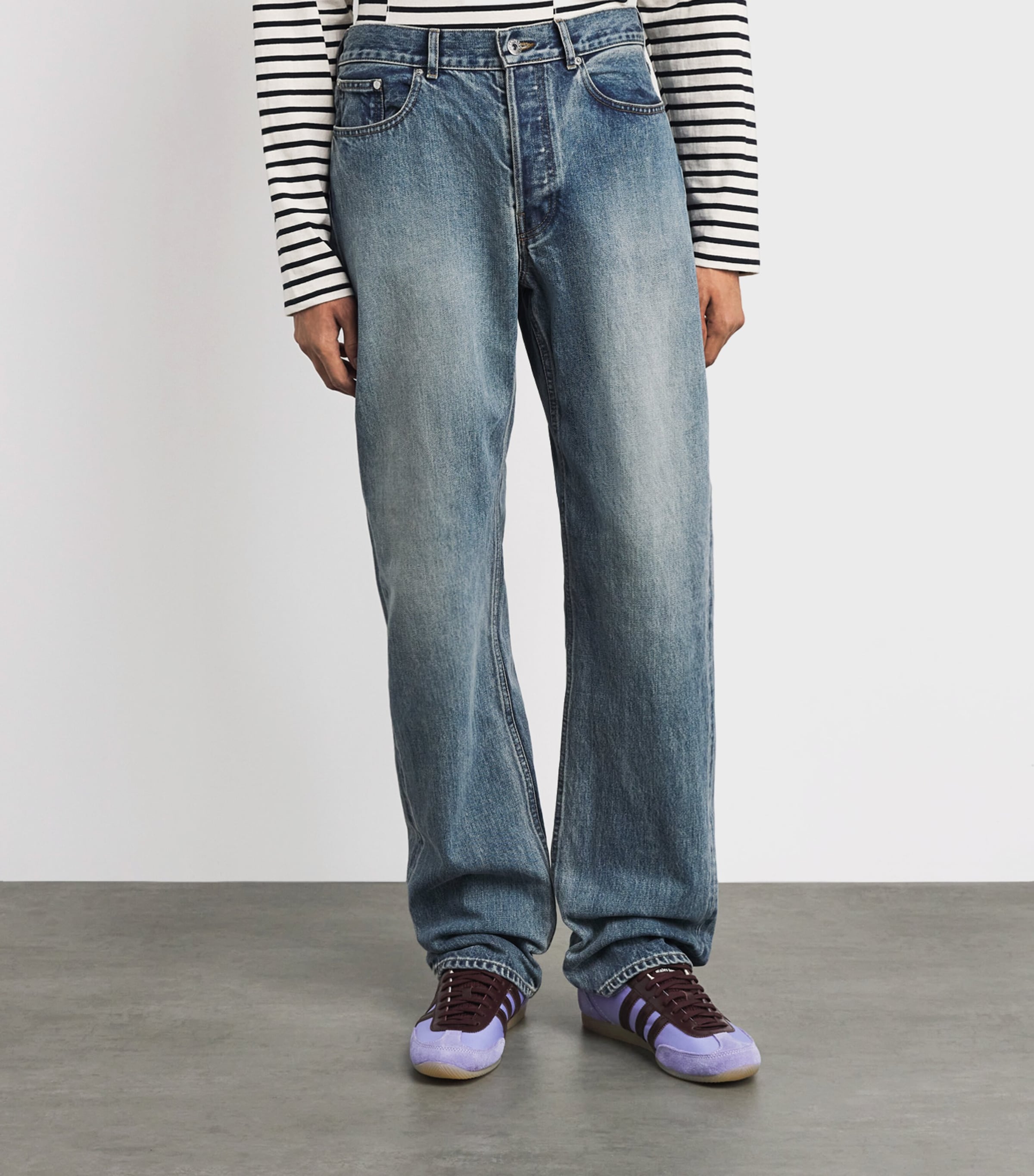 JW Anderson Mens Selvedge Denim Straight Jeans Mid Blue Image 4