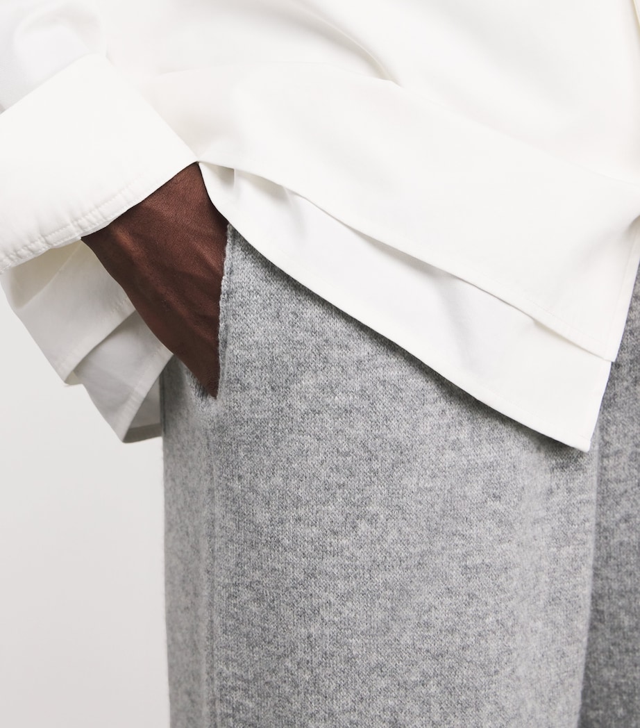 Cashmere-Wool Relaxed Sweatpants Q25324 GREY/WHITE Image 6