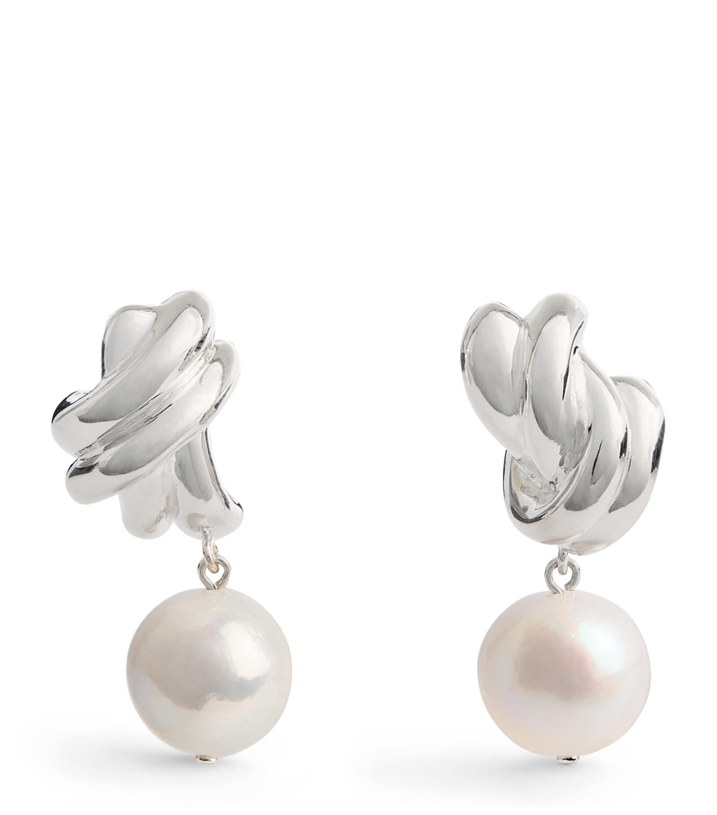 COMPLETEDWORKS STERLING SILVER AND FRESHWATER PEARL DROP EARRINGS 