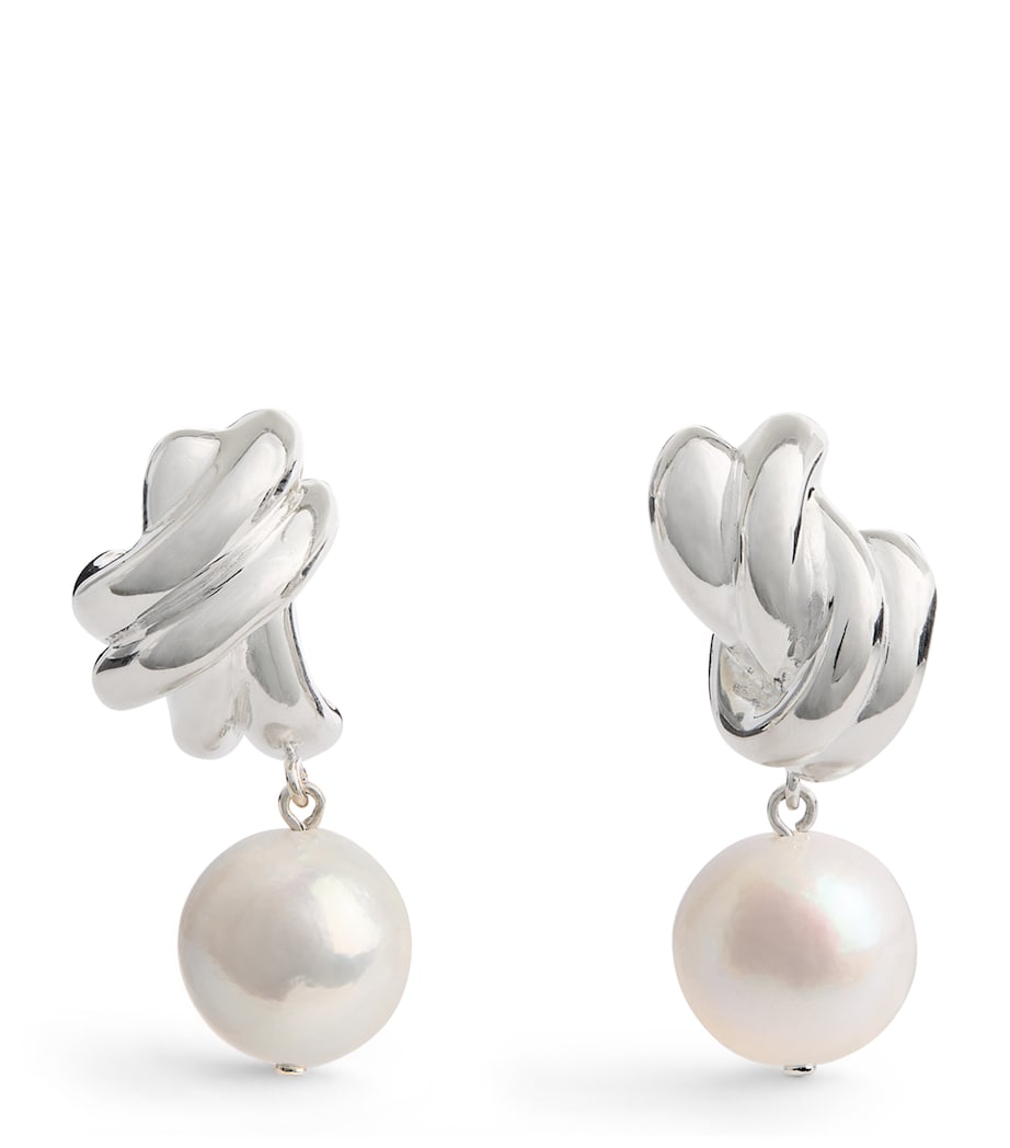 Sterling Silver and Freshwater Pearl Drop Earrings SILVER Image 1