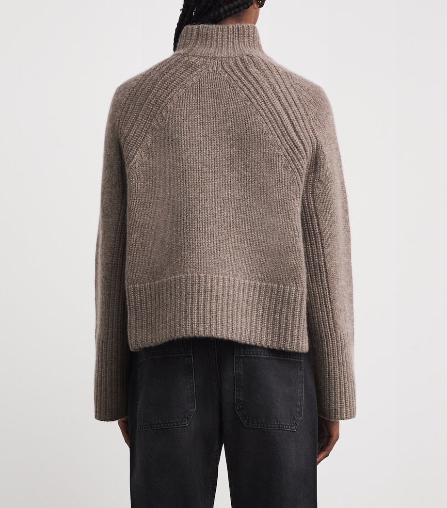 Cashmere High-Neck Sweater PEBBLE BROWN Image 4