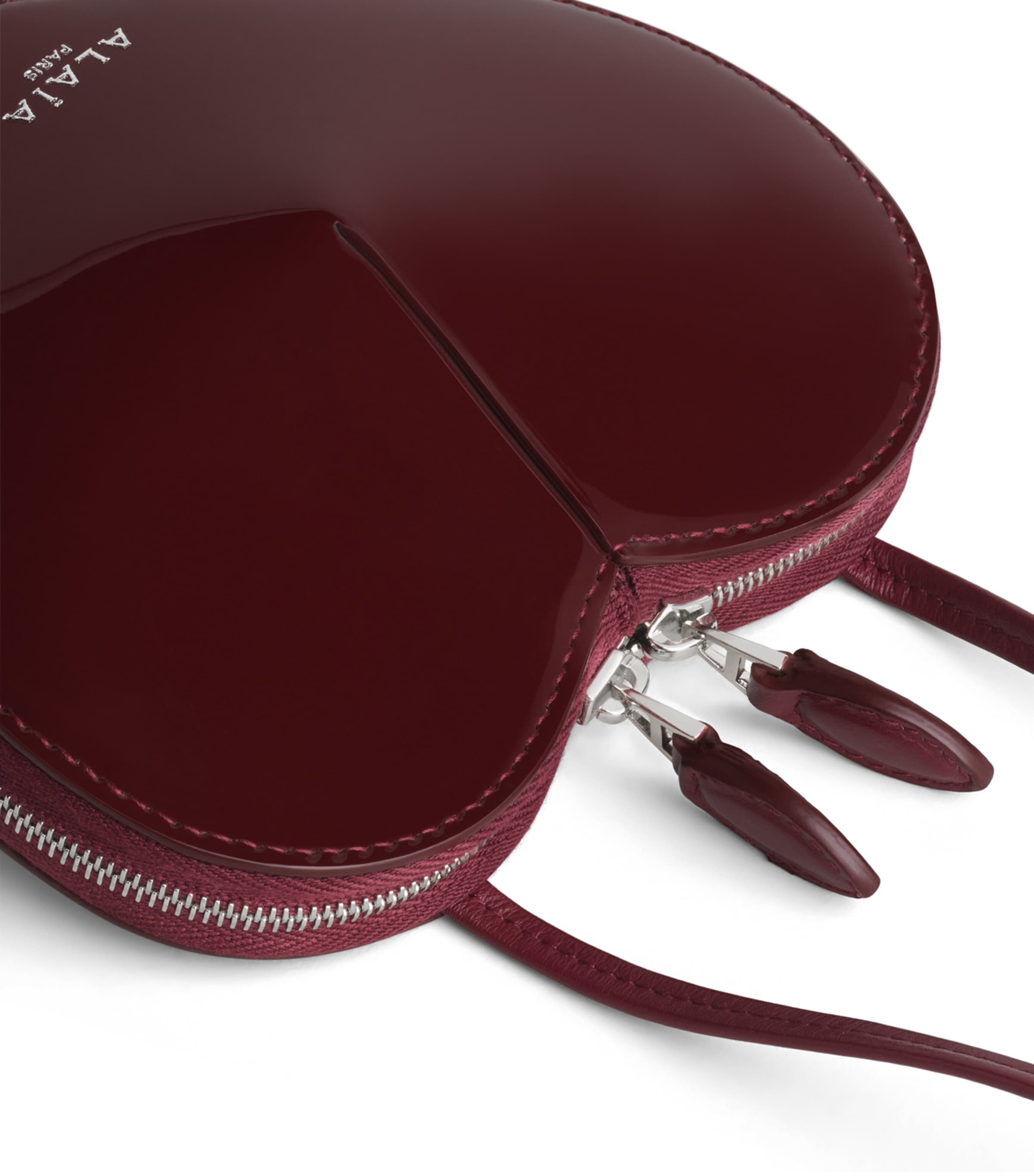 Alaïa Mini Patent Leather Le Coeur Shoulder Bag  Argent Image 3