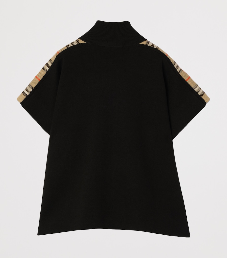 Burberry Kids Wool-Blend Check Cape Black Ip Check Image 2