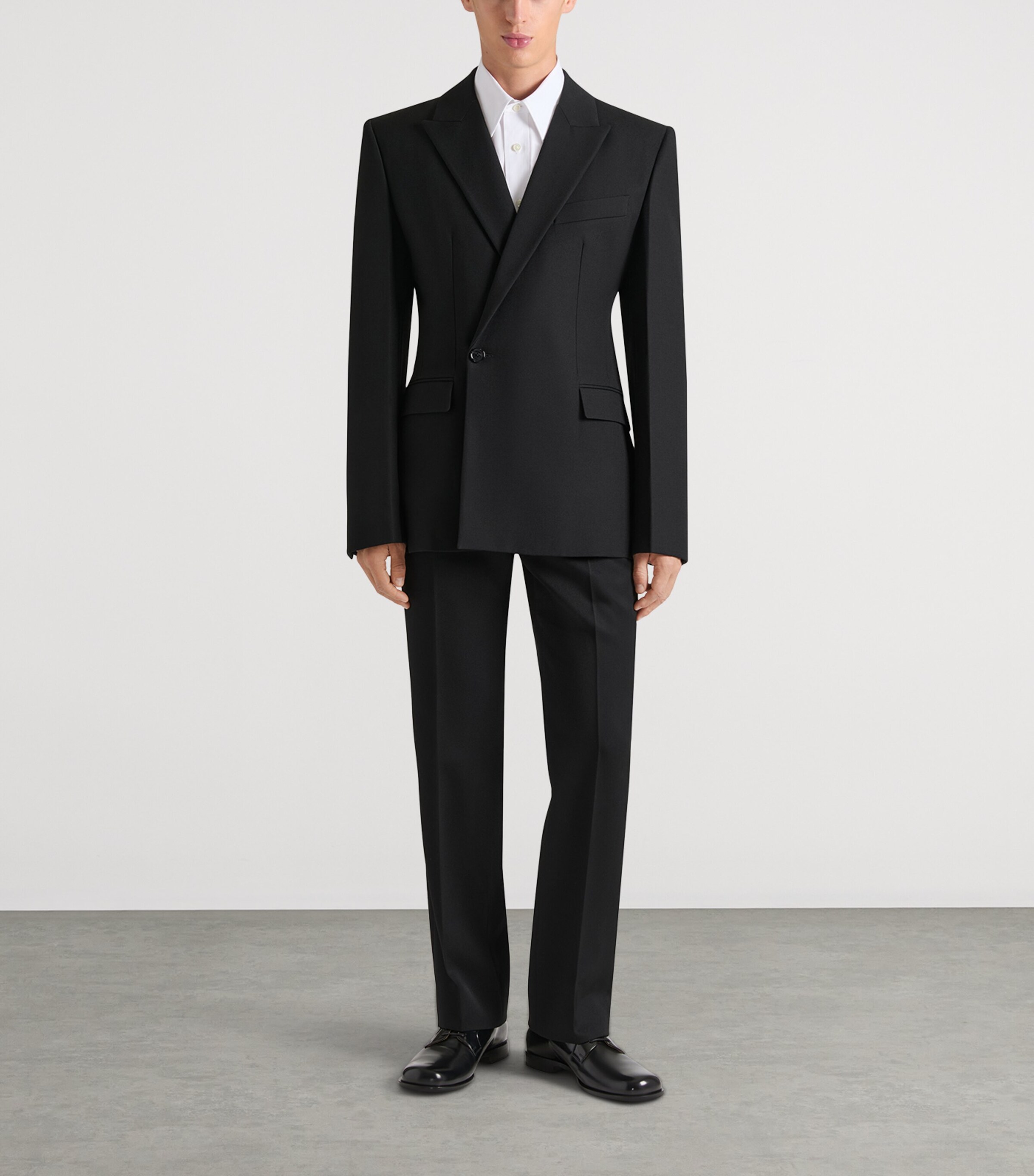 Wool Straight Trousers BLACK Image 2