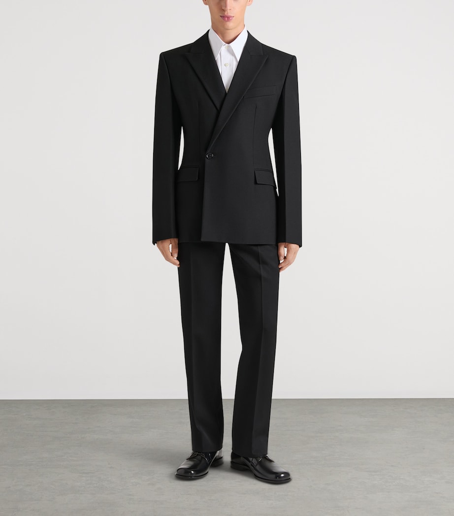 Wool Straight Trousers BLACK Image 2