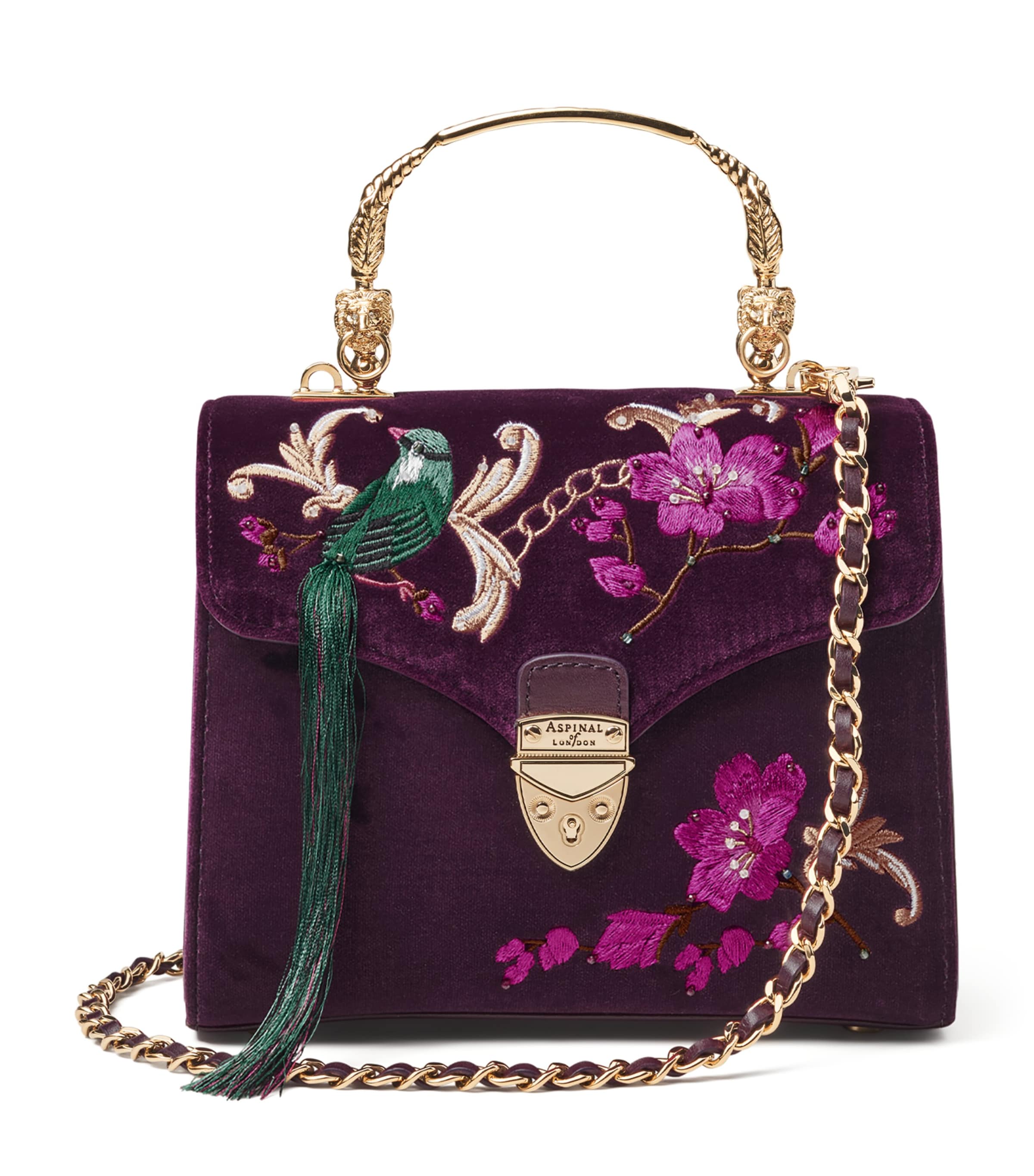 Midi Velvet Floral Embroidered Mayfair Bag CASSIS Image 1
