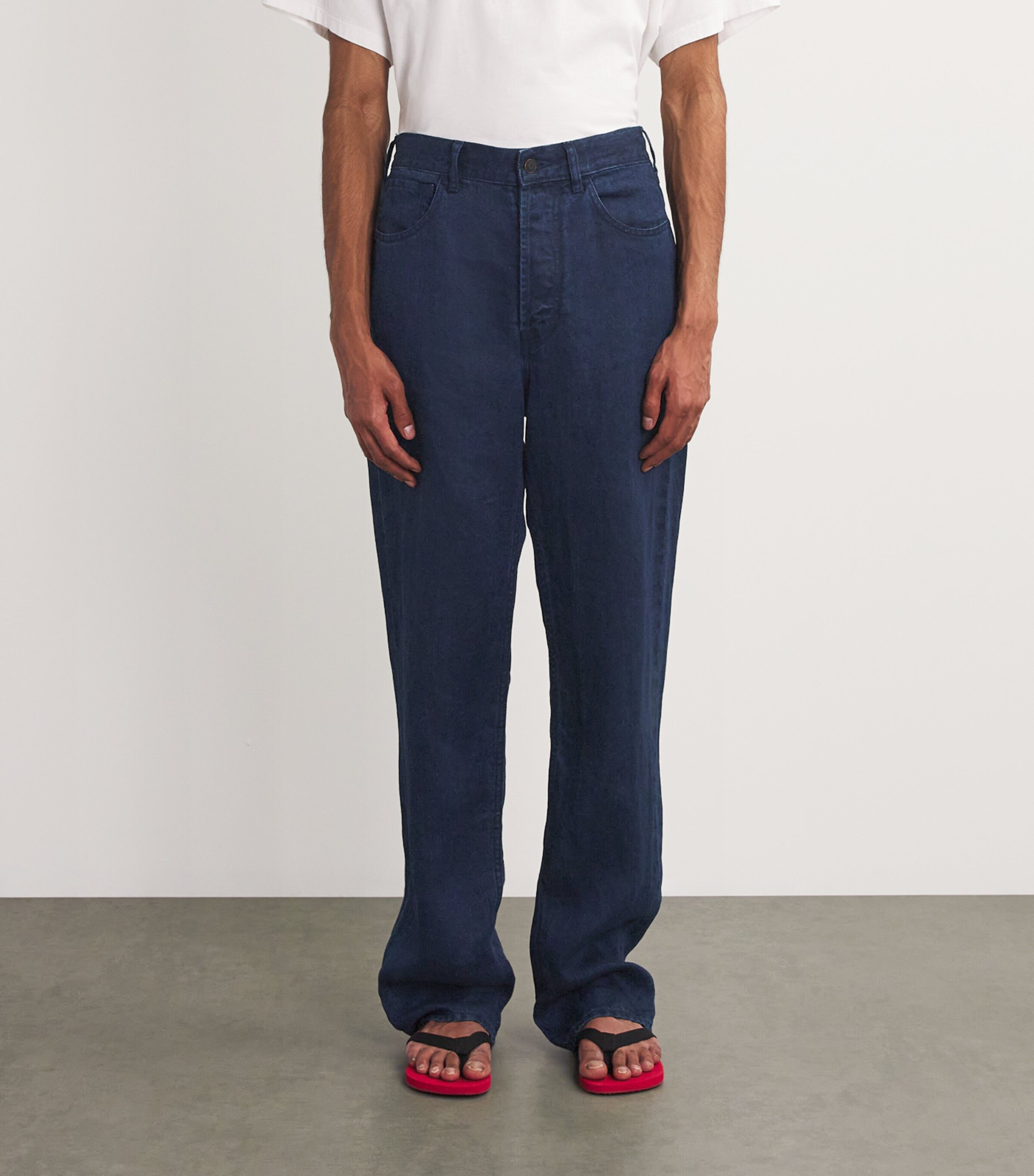 The Row Navy Hartley Linen Jeans | Harrods US