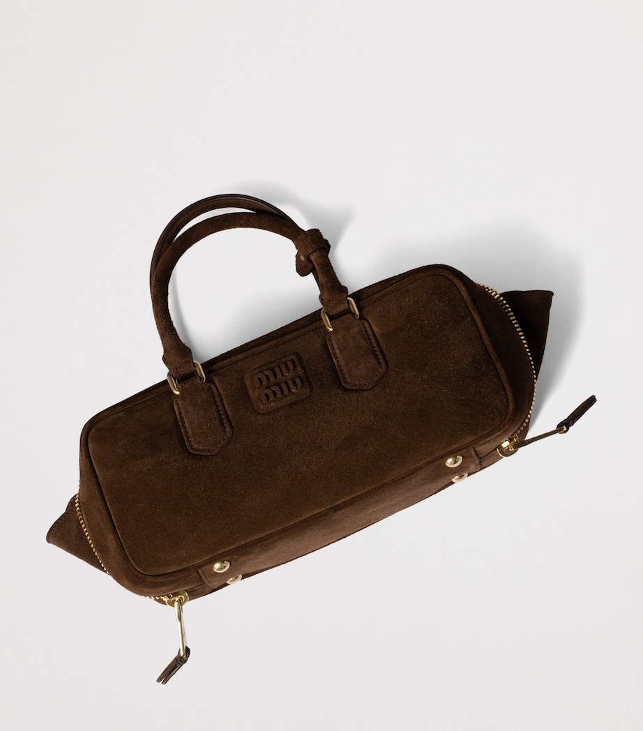 Suede Arcadie Top-Handle Bag F0324 Image 5