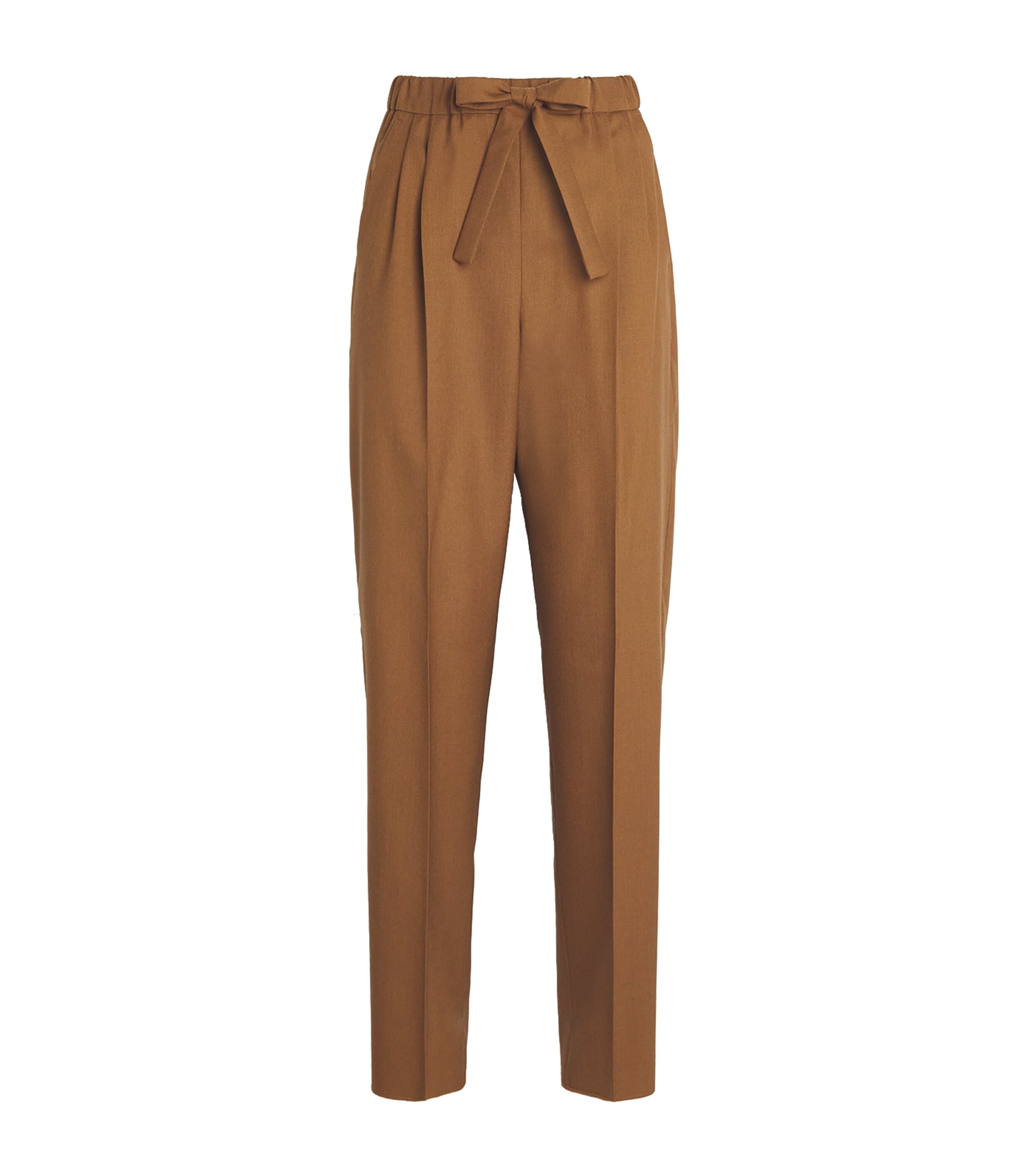 Max Mara Wool-mohair Straight Trousers In Brown