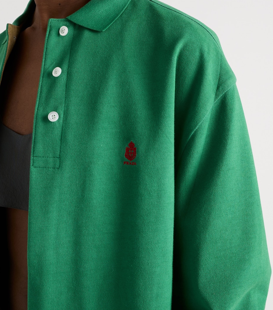 Prada Womens Old Piqué Blouson Jacket Green Image 6