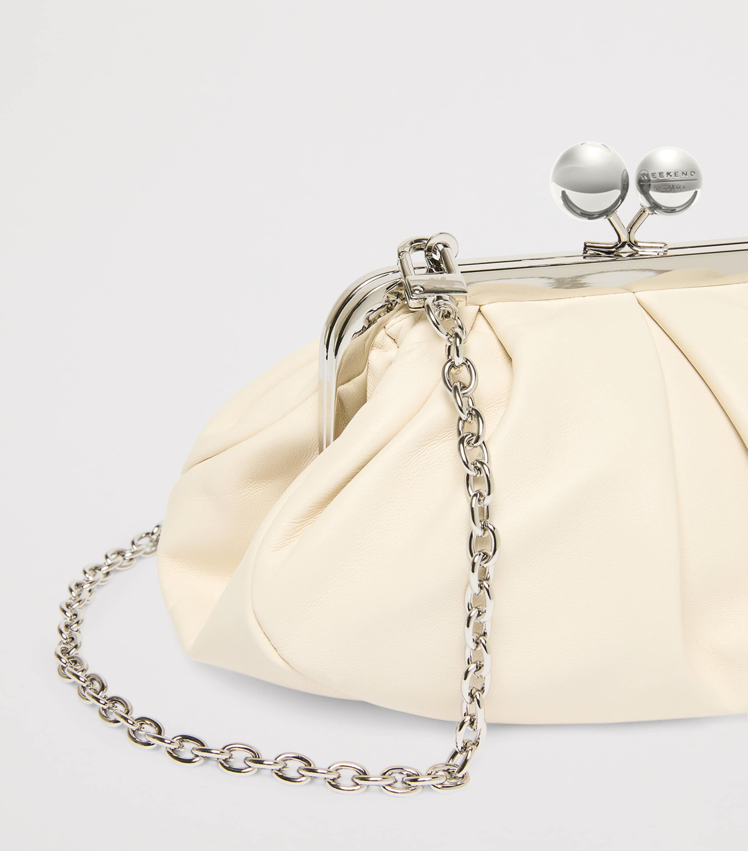 Weekend Max Mara Lambskin Pasticcino Clutch Bag Ivory Image 6