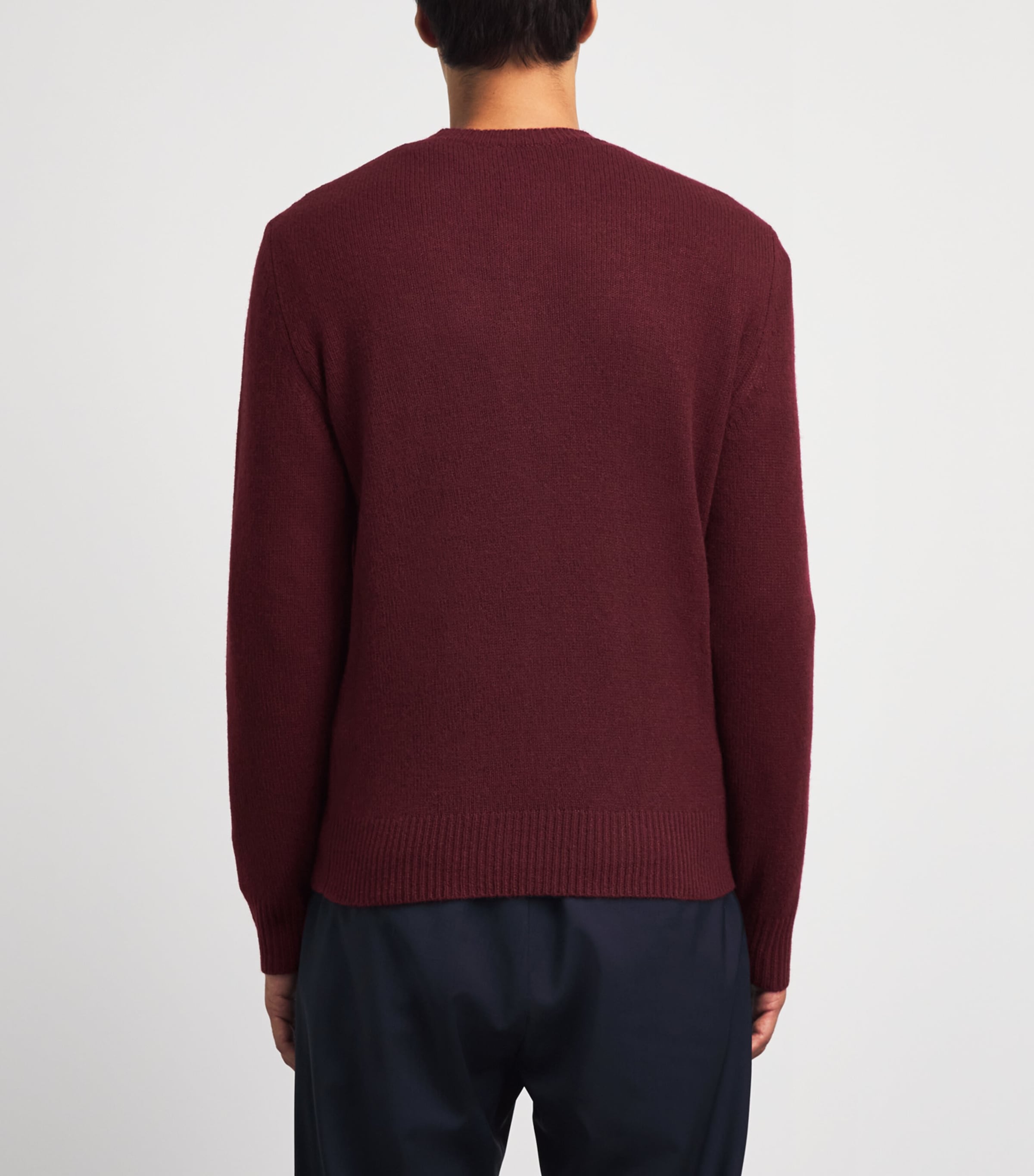 Barena Mens Cashmere Crew-Neck Sweater Merlot Image 5