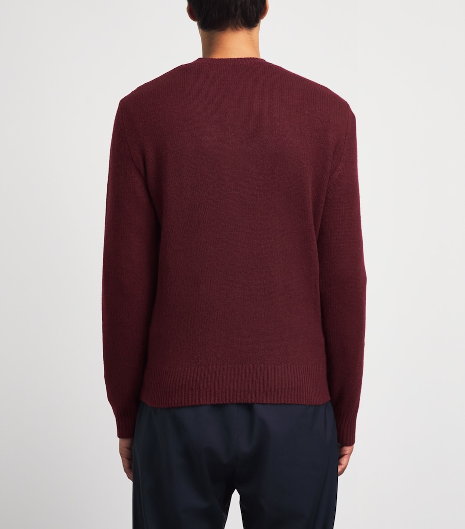 Barena Mens Cashmere Crew-Neck Sweater Merlot Image 5