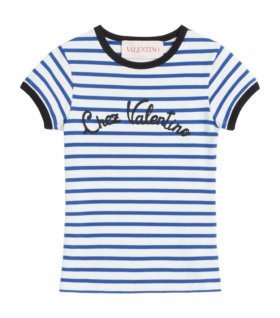 Cotton Stripe Chez Valentino T-Shirt CR1 Image 1