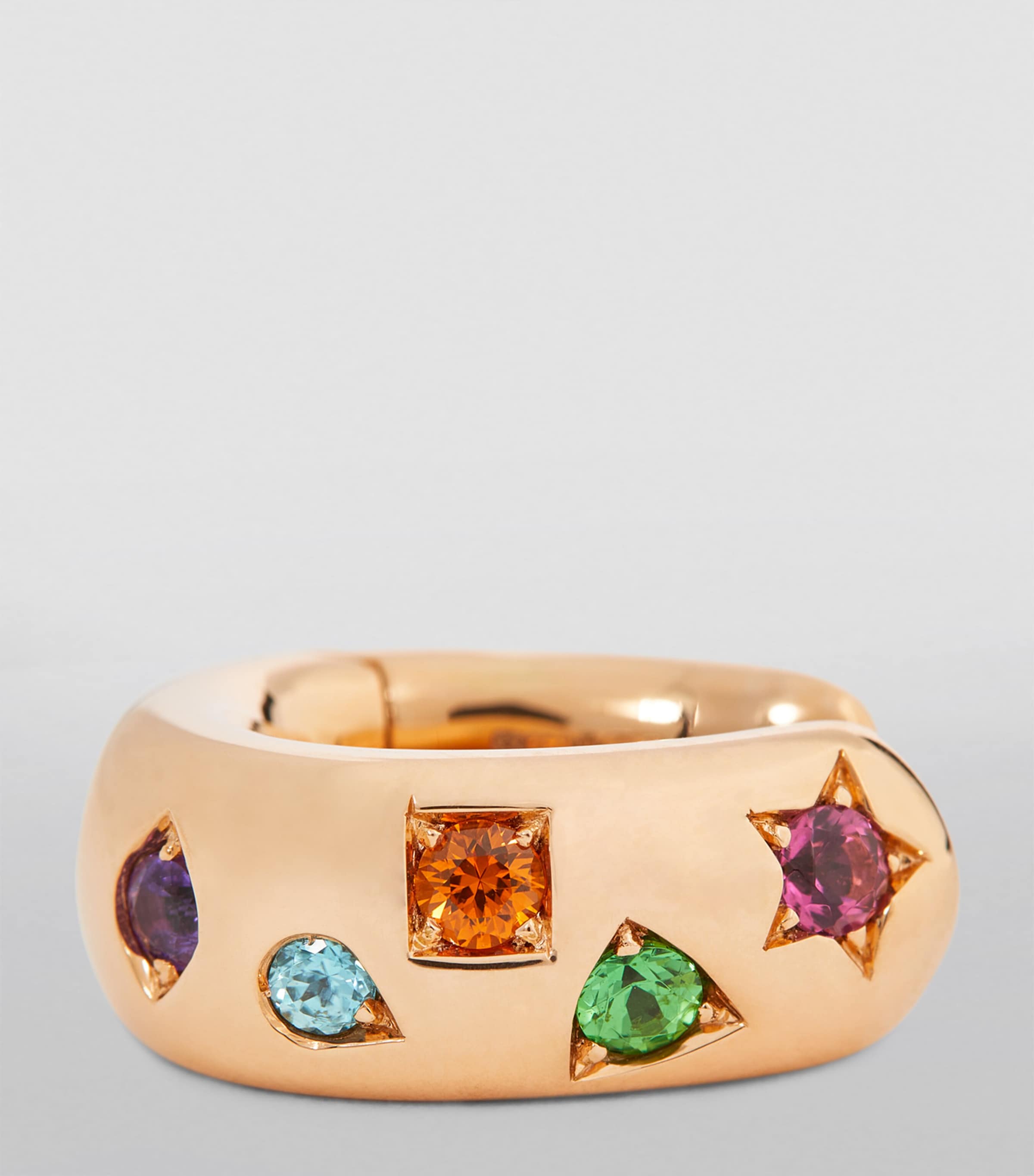 Rose Gold and Multicoloured Gemstone Iconica Earrings 000VA Image 6