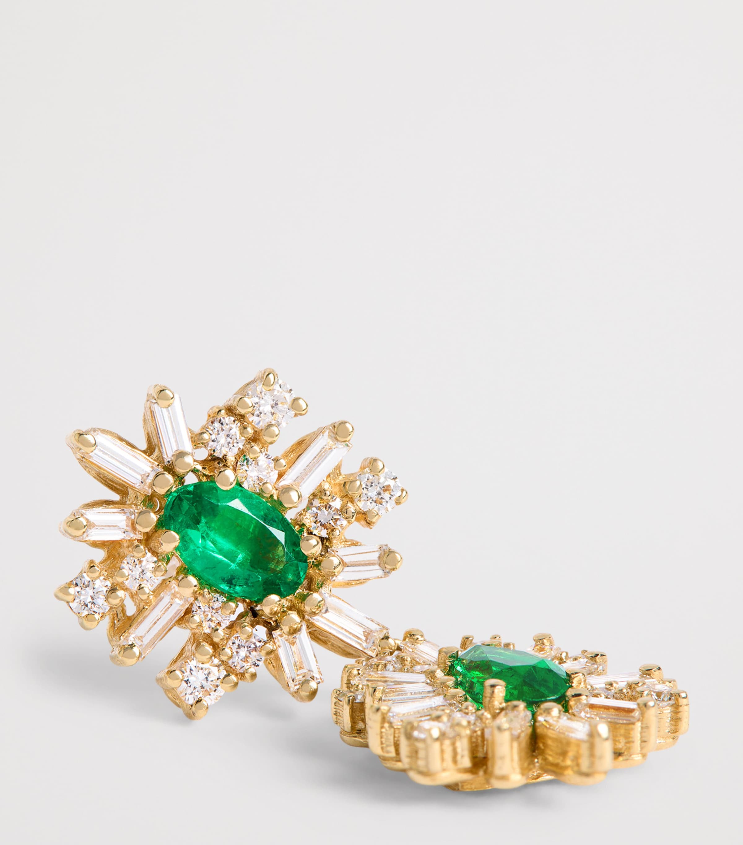 Suzanne Kalan Yellow Gold, Diamond and Emerald One of a Kind Drop Earrings Yg/emer Image 6