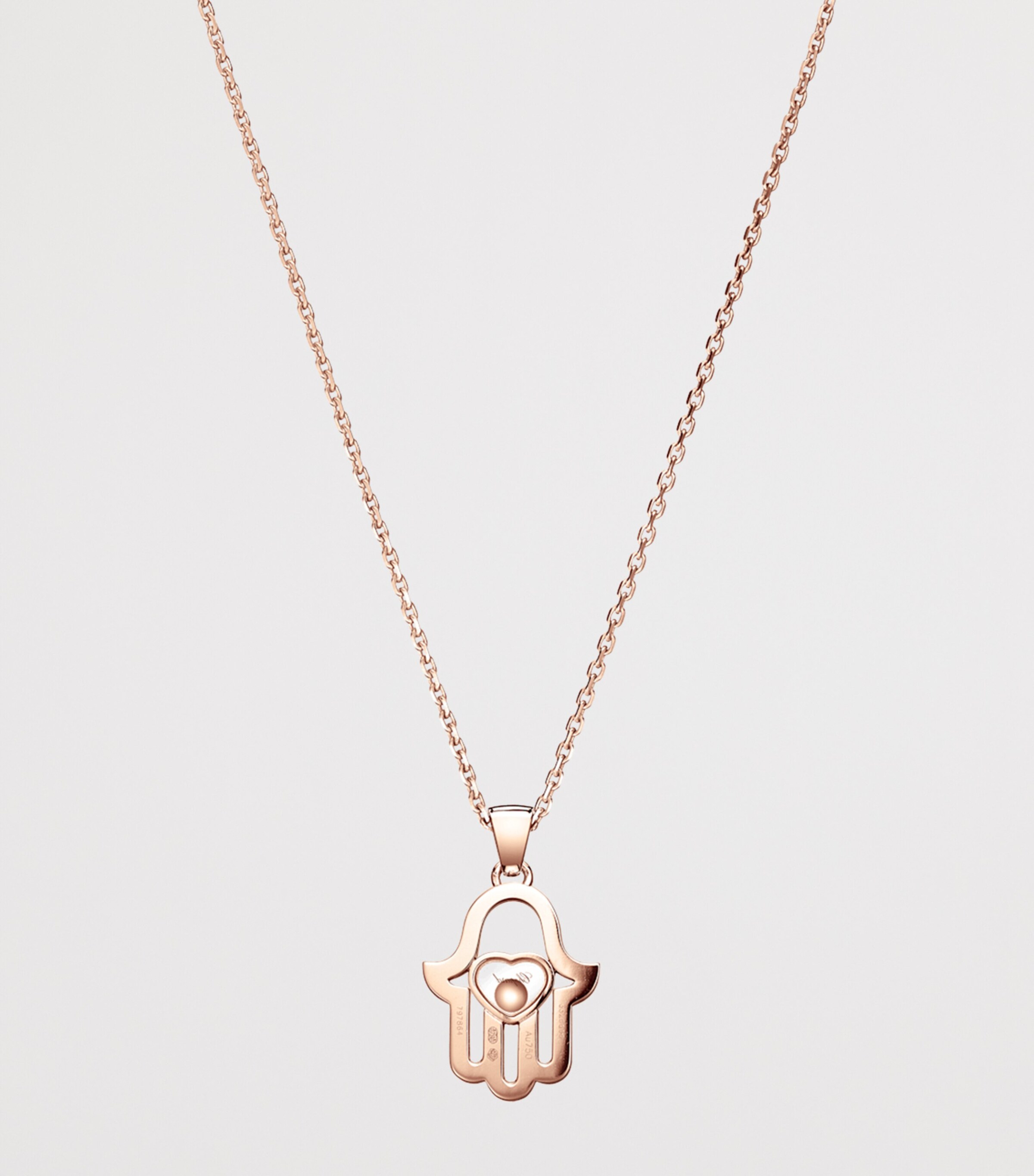 Rose Gold and Diamond Good Luck Necklace 18K ROSE GOLD Image 5