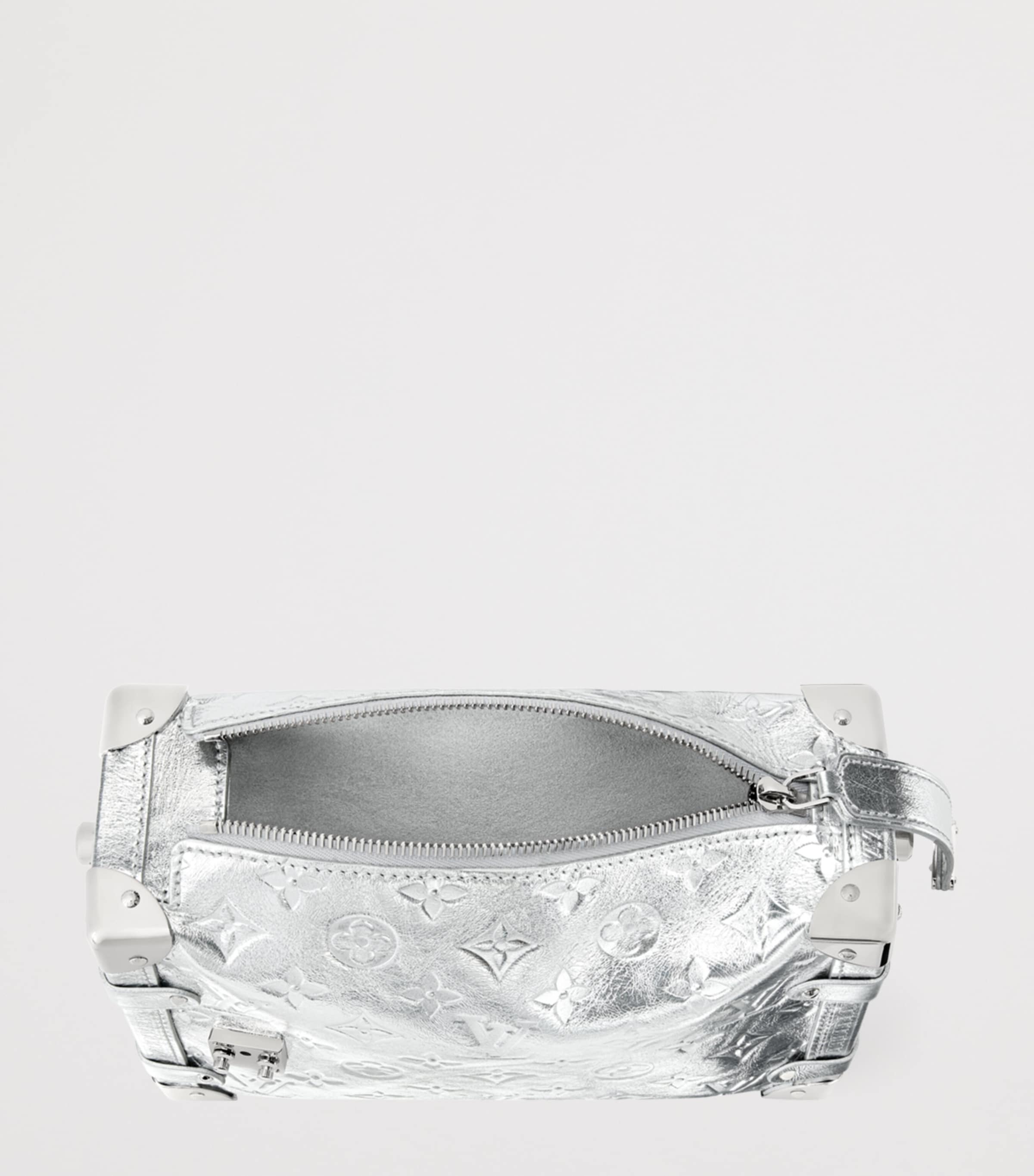 Leather Side Trunk MM Shoulder Bag SILVER Image 5