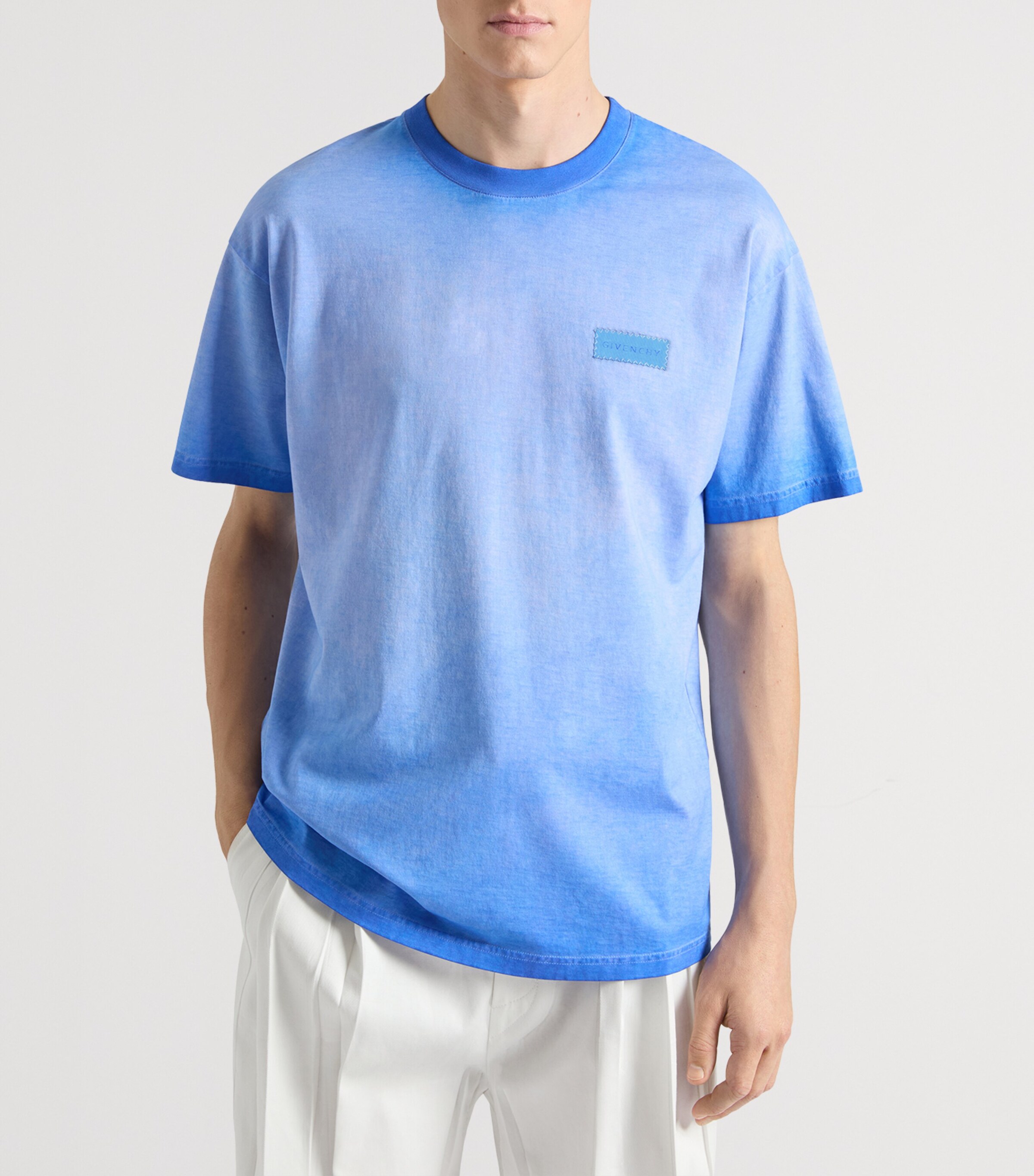 Cotton Dyed T-Shirt ELECTRIC BLUE Image 2